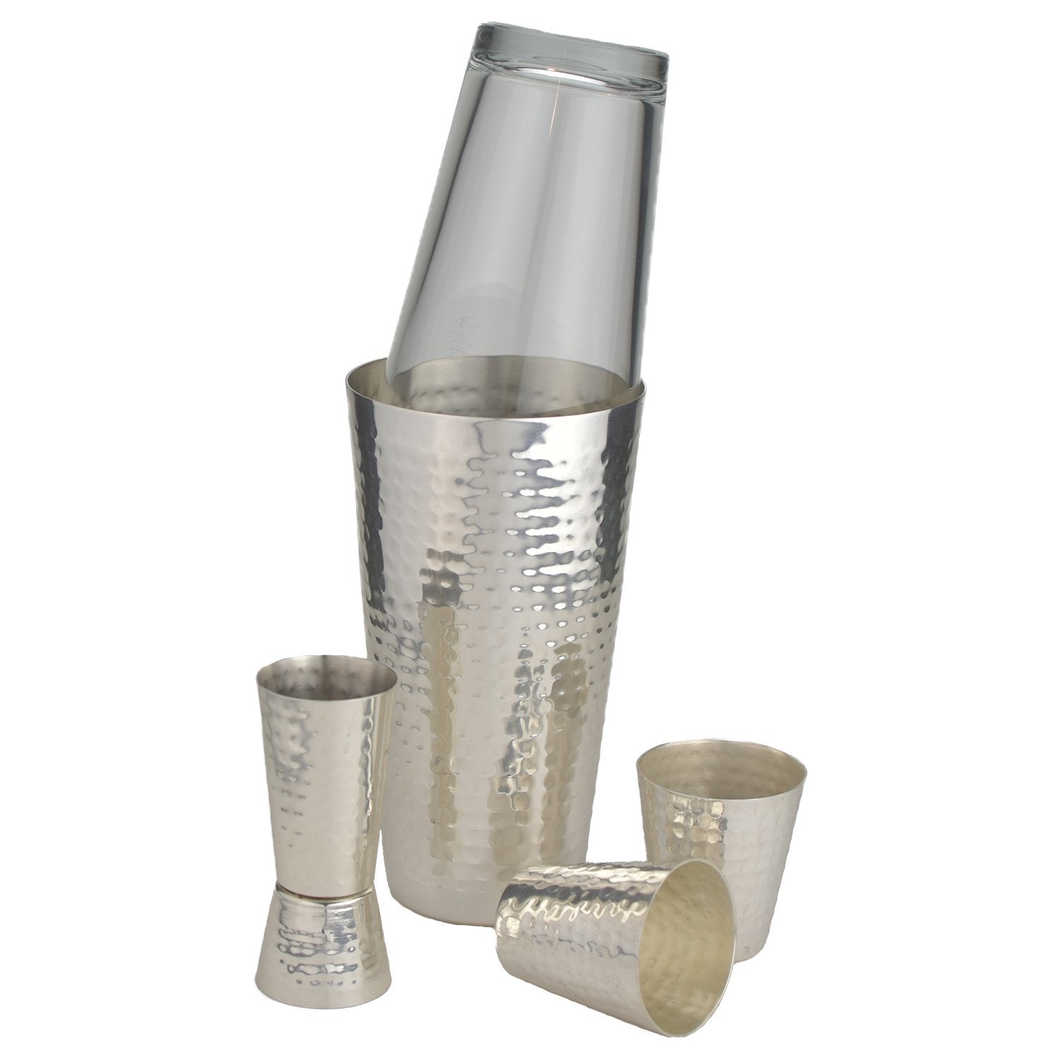 Prince of Scots Hammered Boston Style Shaker Set ~ Silver Plate-Barware-Prince of Scots-Prince of Scots