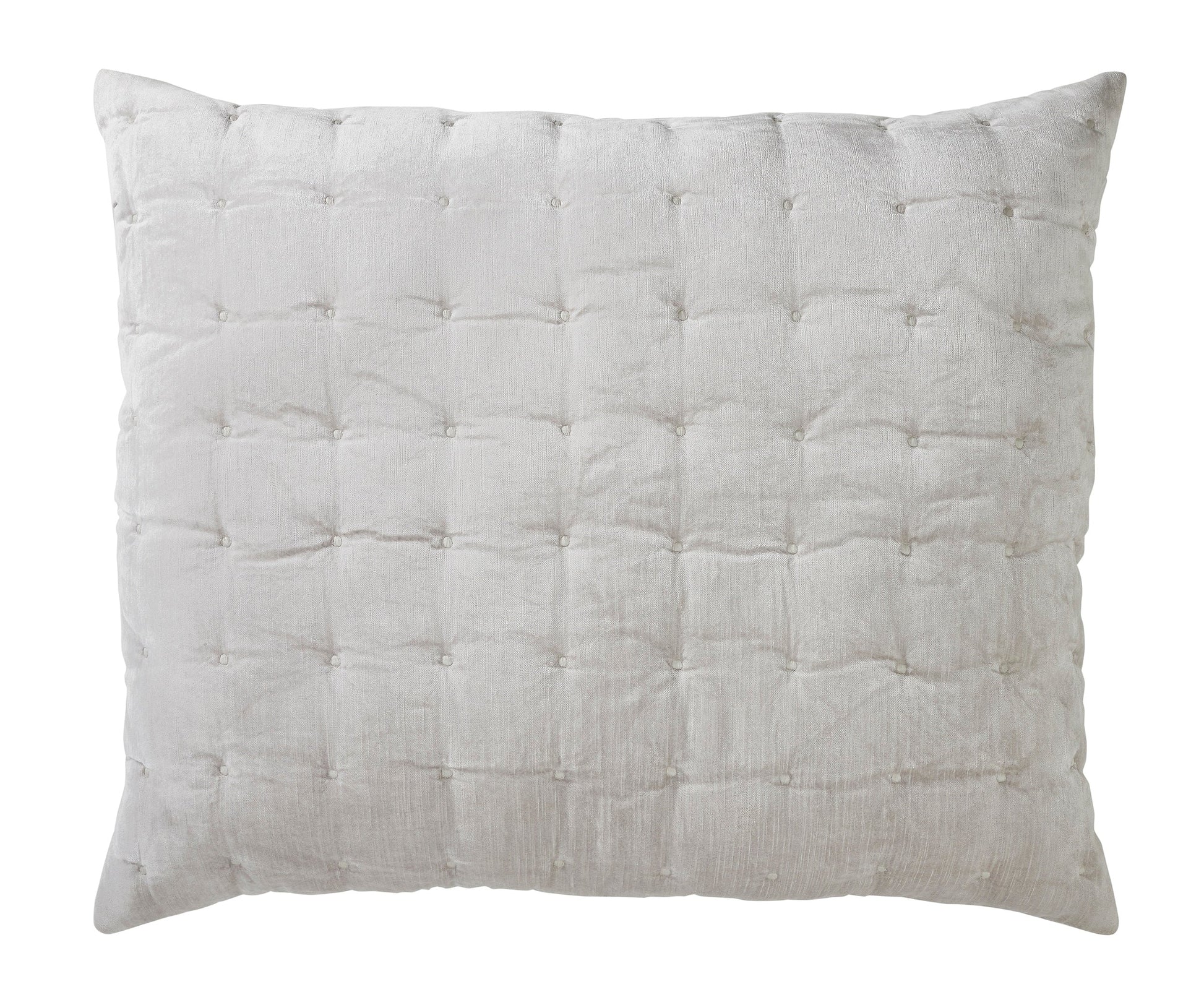 DE-306-3137_1|Elegant white quilted throw pillow with button tufting, perfect for adding luxurious texture and comfort to your bed.