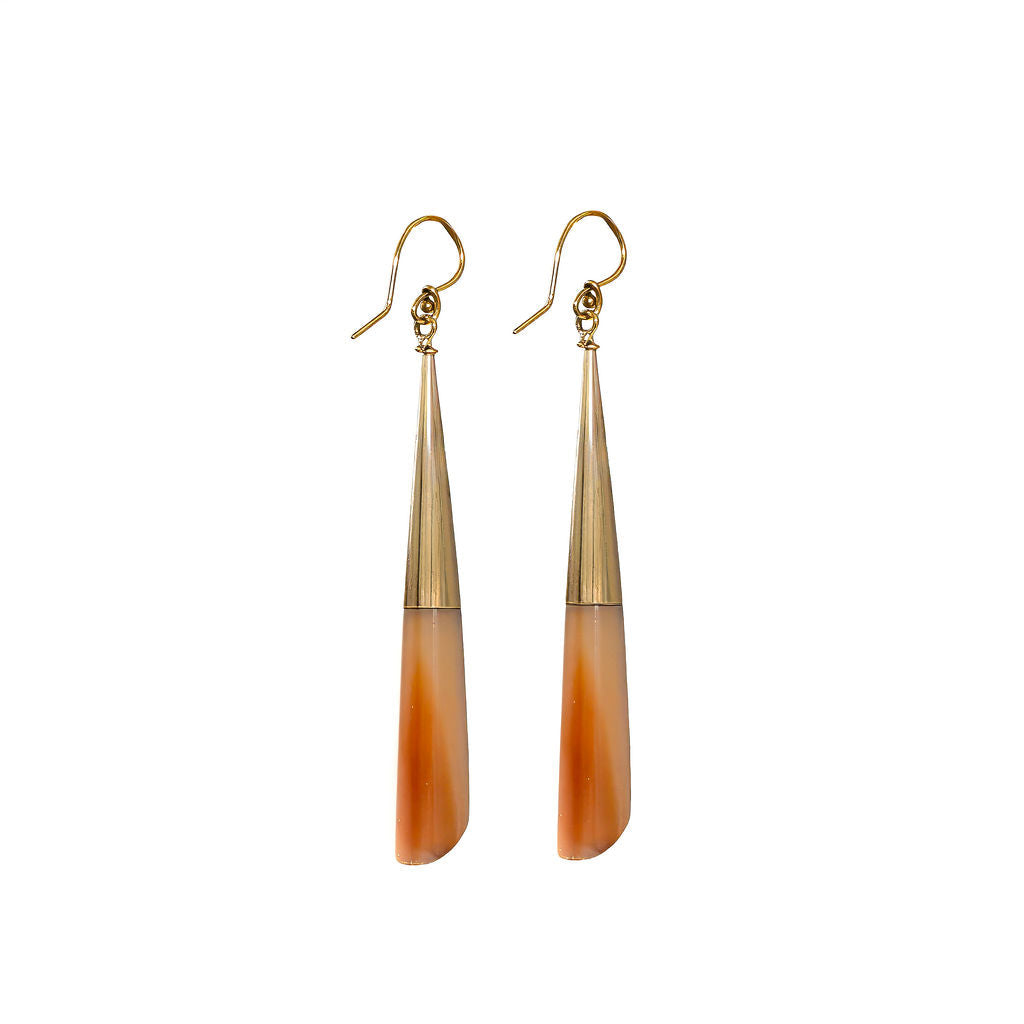 Brass & Bone Teardrop Drop Earrings | Shela - EcoDunia