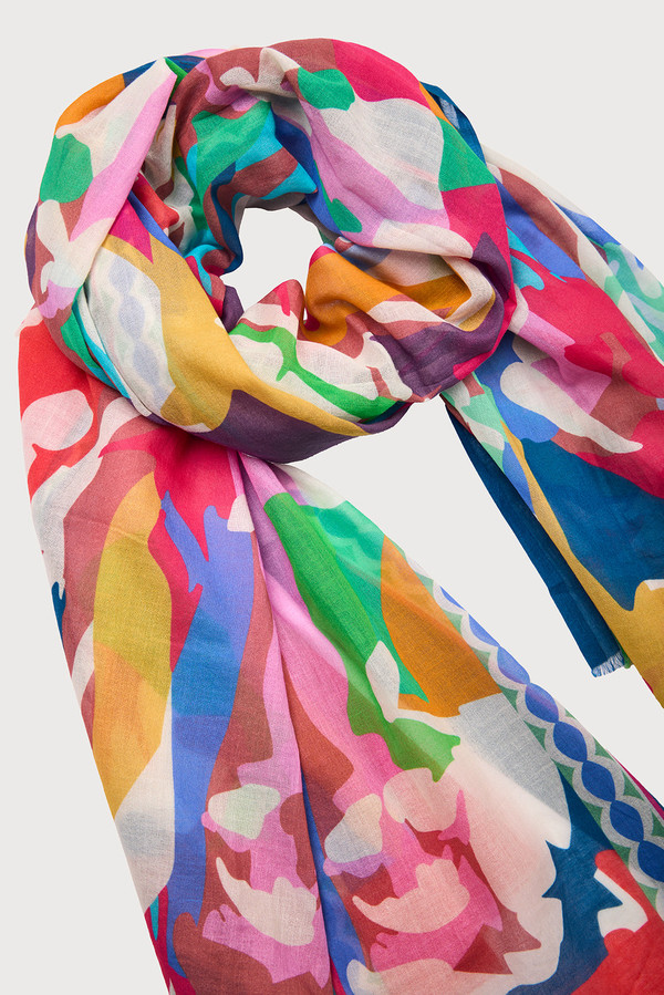 Spring Abstract Printed Scarf - Multi