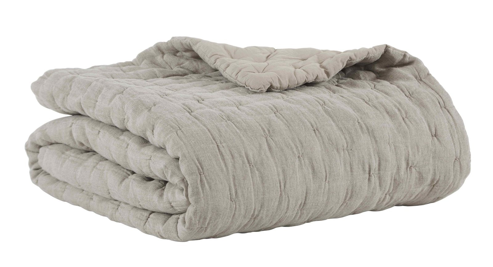 QT-320-11096_2|Beautifully folded beige quilted quilt, offering plush warmth and elegant comfort for a versatile, inviting home decor.