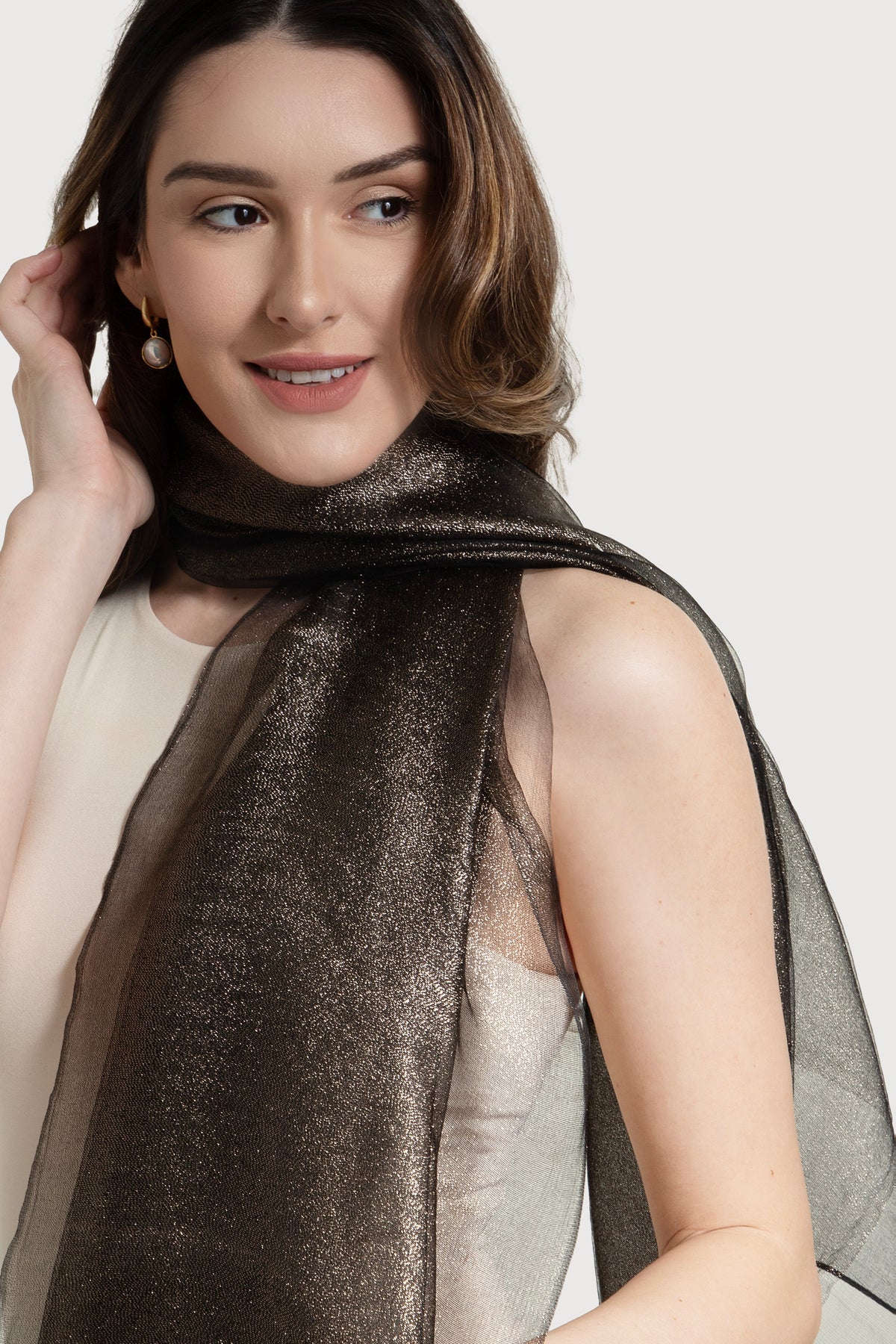 Silk Glimmer Scarf - Black