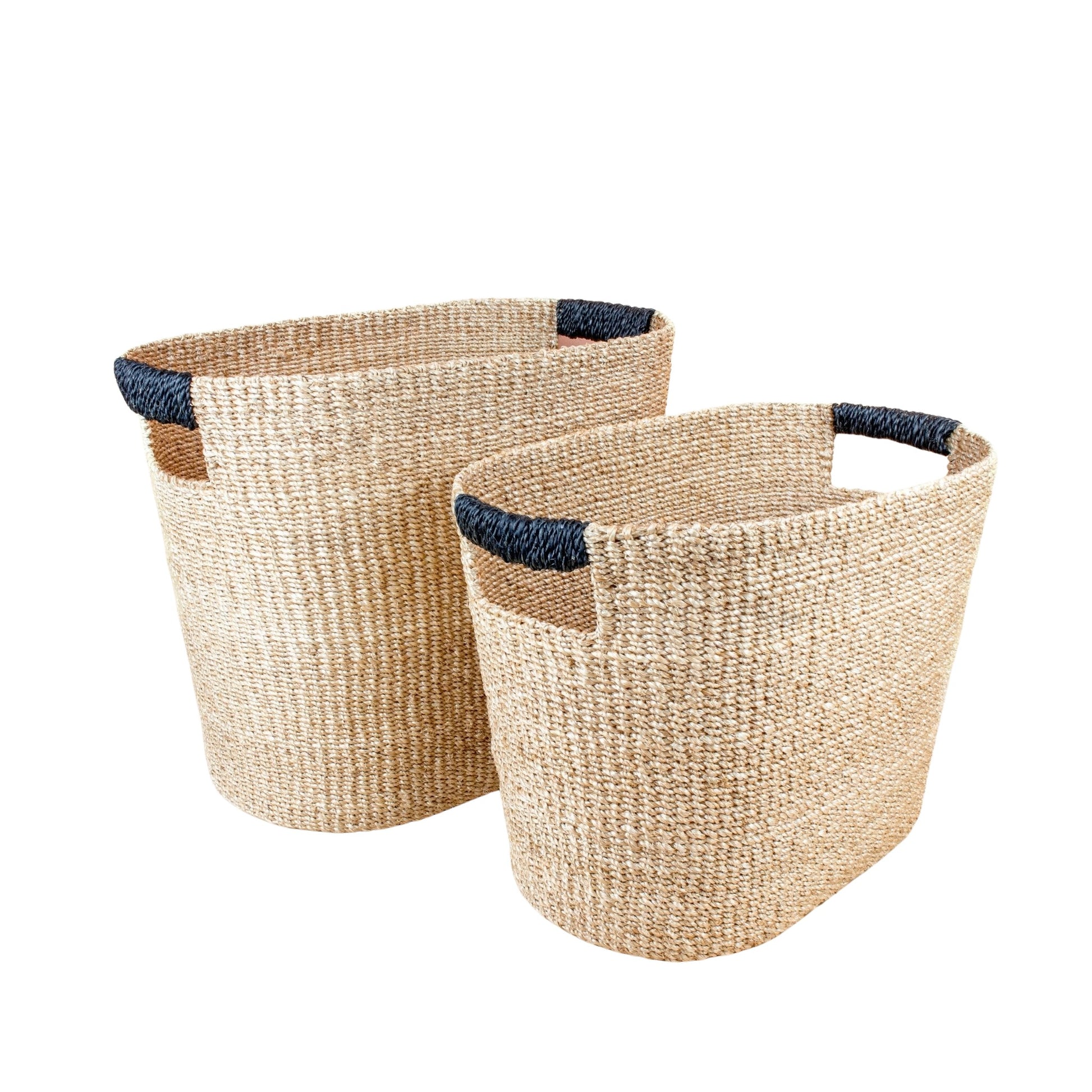 Baskets - Black Oval Storage Baskets, set of 2 - Modern Baskets | LIKHÂ - LIKHÂ