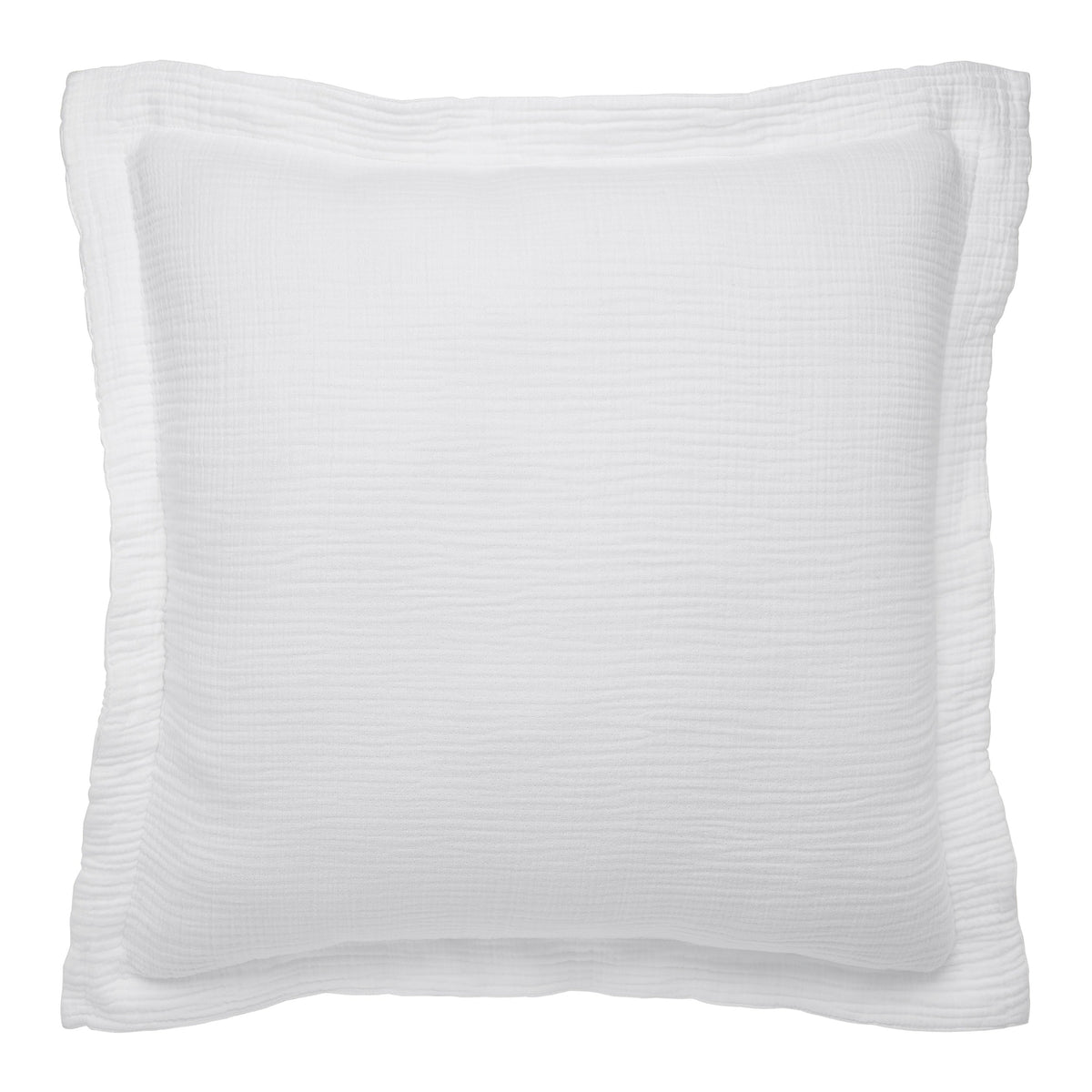 ES-048-2626_1|White crinkled cotton duvet cover, soft textured gauze for a relaxed, breathable bedding experience.