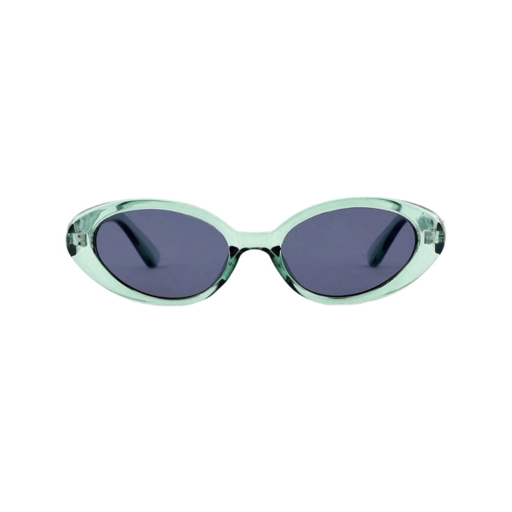 Sad Eyewear Bloom oval sunglasses in sea glass green with tinted black lenses