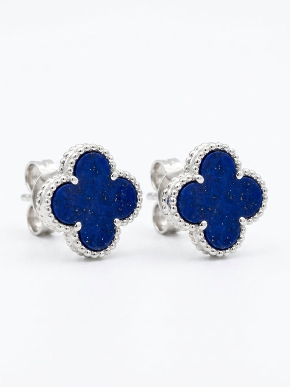 clover earrings lapis lazuri  in silver2