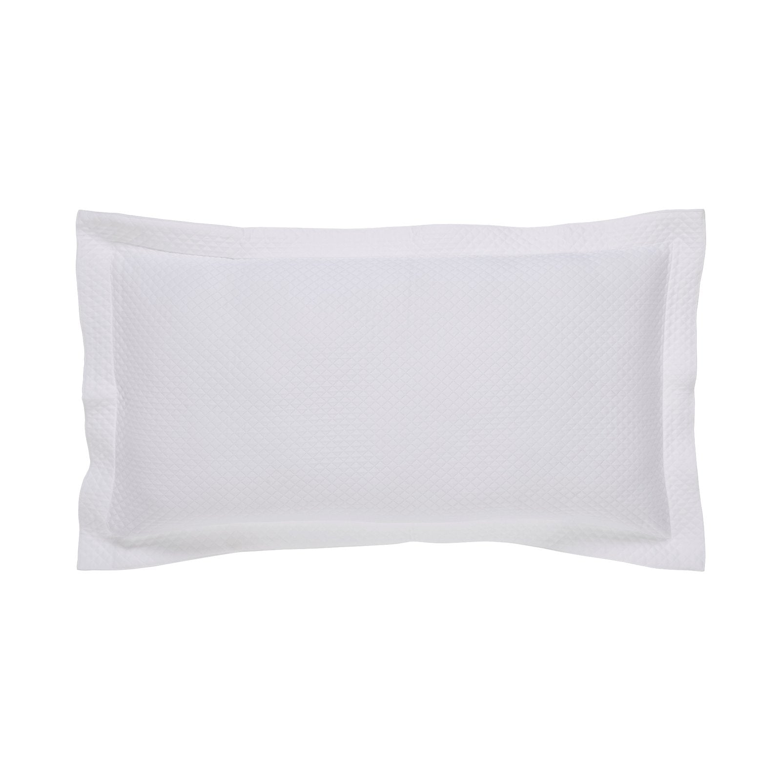 KS-173-2036_1|White diamond quilted coverlet sham, adding subtle texture and refined elegance to your bed ensemble decor.