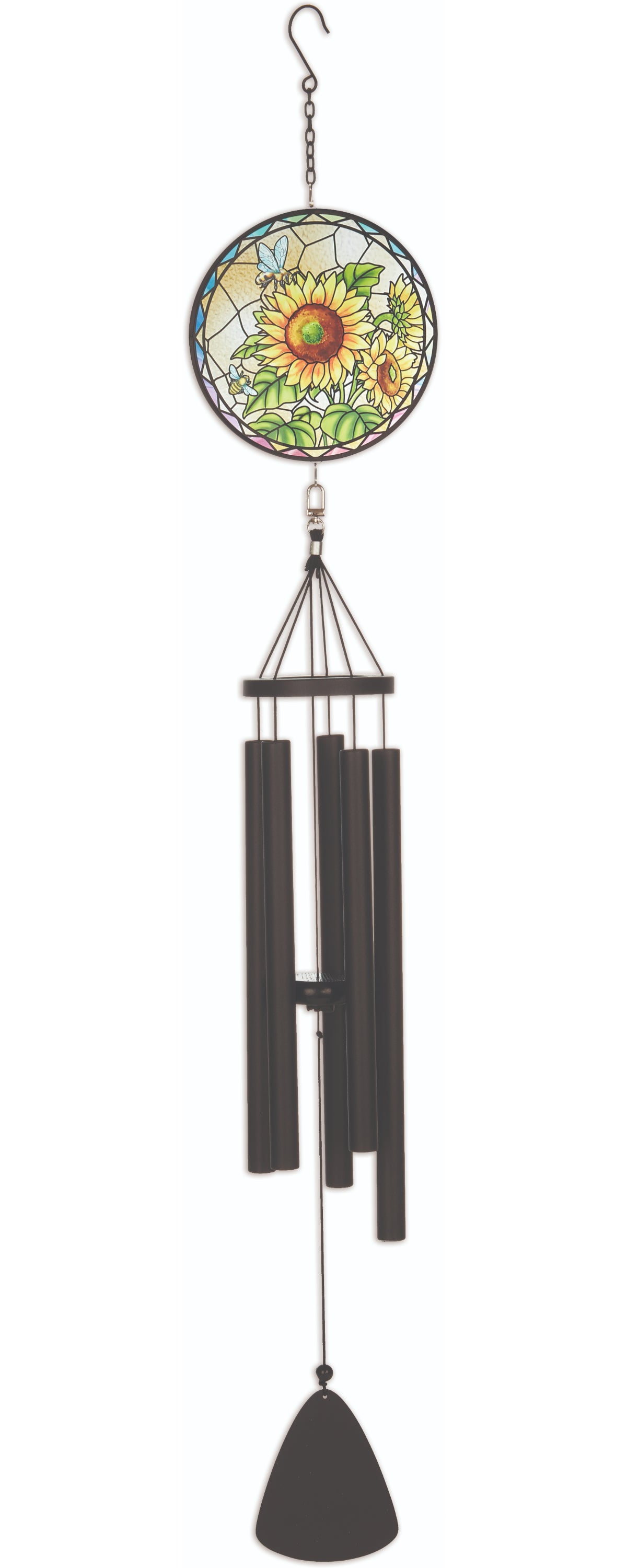 Bee Stain Glass Wind Chime - 40 inch