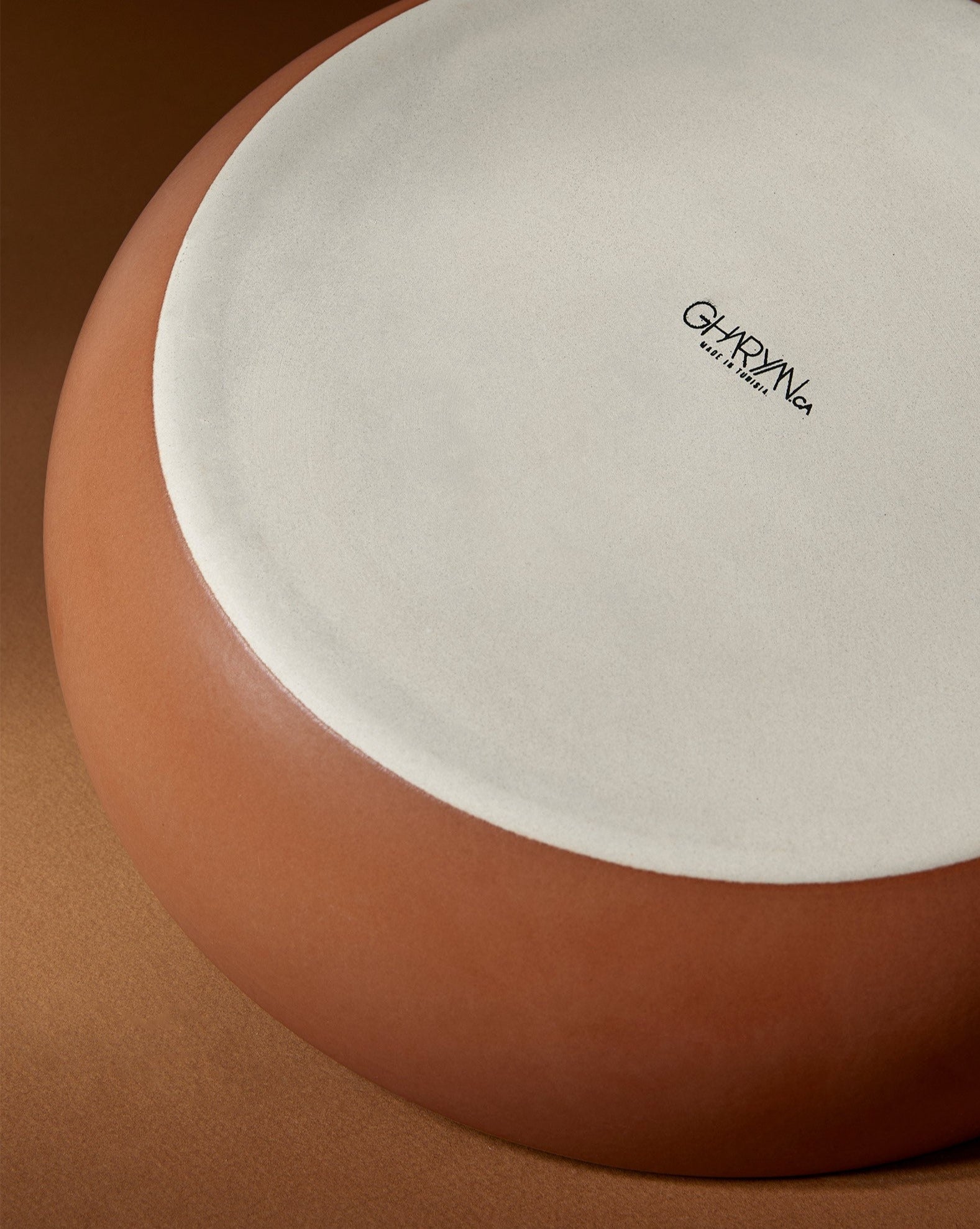 stoneware shallow bowl terracotta