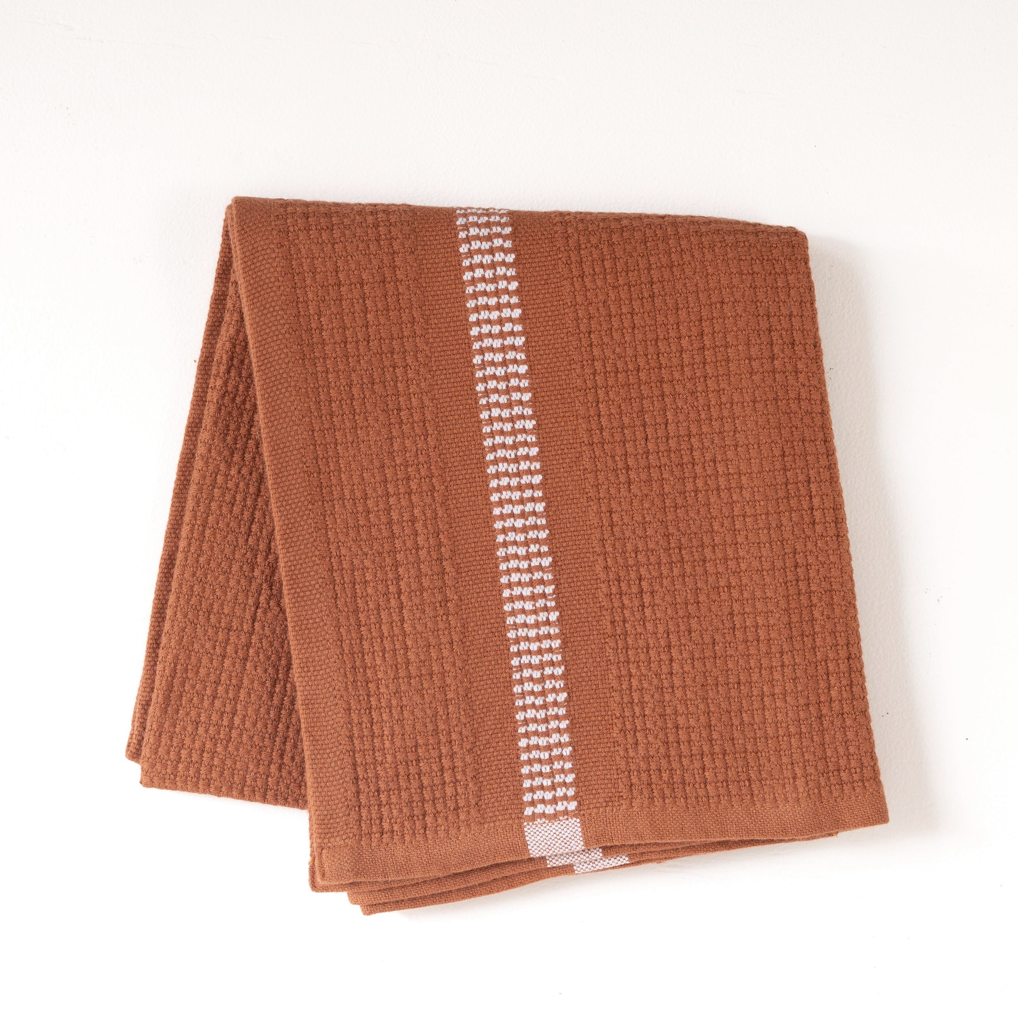 S/2 Organic Block Rib Hand Towel - Thumbnail 2