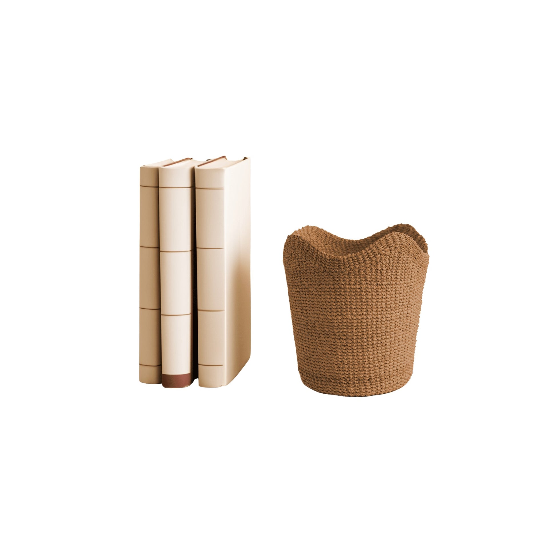 Baskets - Small Tan Scallop Basket - Modern Basket | LIKHÂ - LIKHÂ