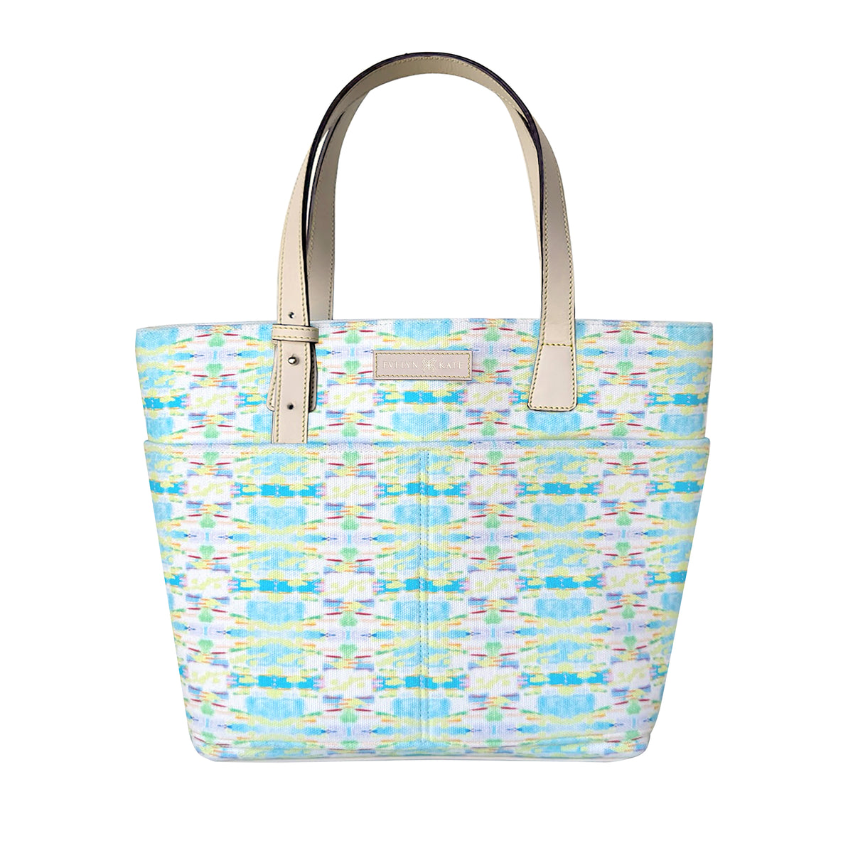 Ocean Boulevard Celine-Style Classic Medium Canvas Tote, Snap Closure