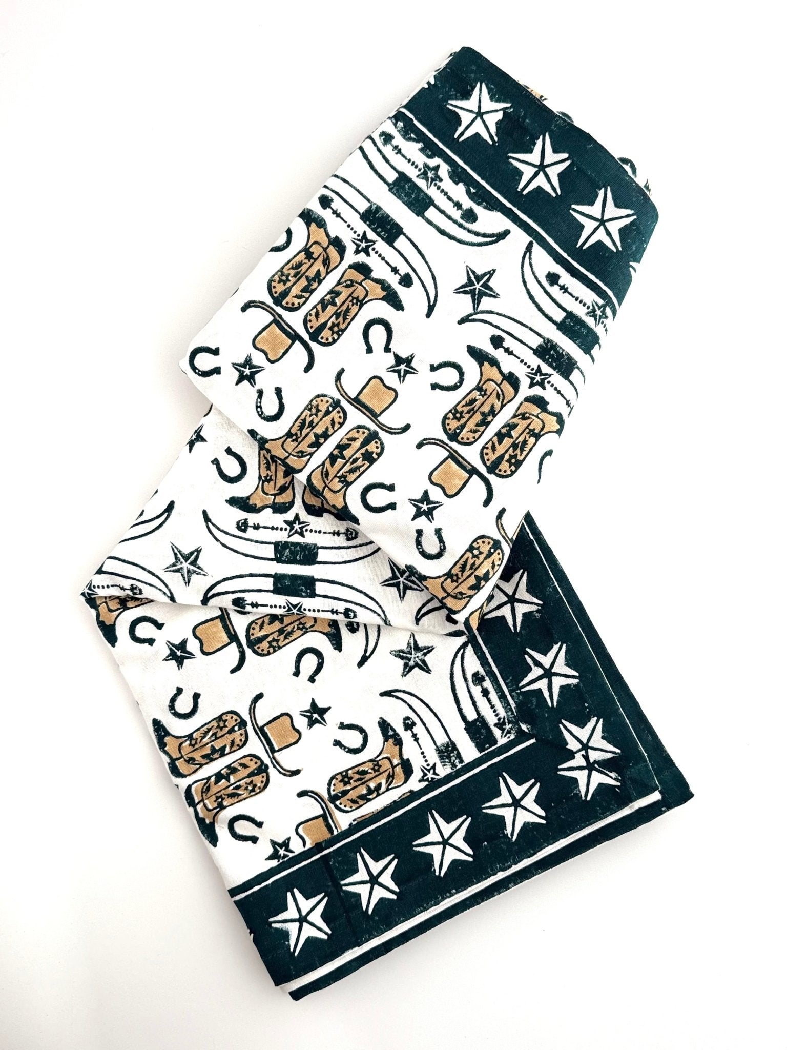 Table Throw (Ivory) - Cowgirl, Midnight & Chai - The Mended Company