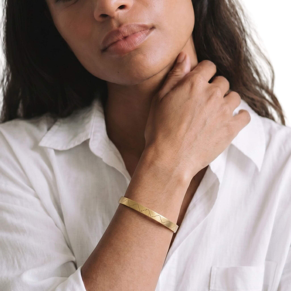 Engraved Brass Cuff Bracelet | Rubi EcoDunia