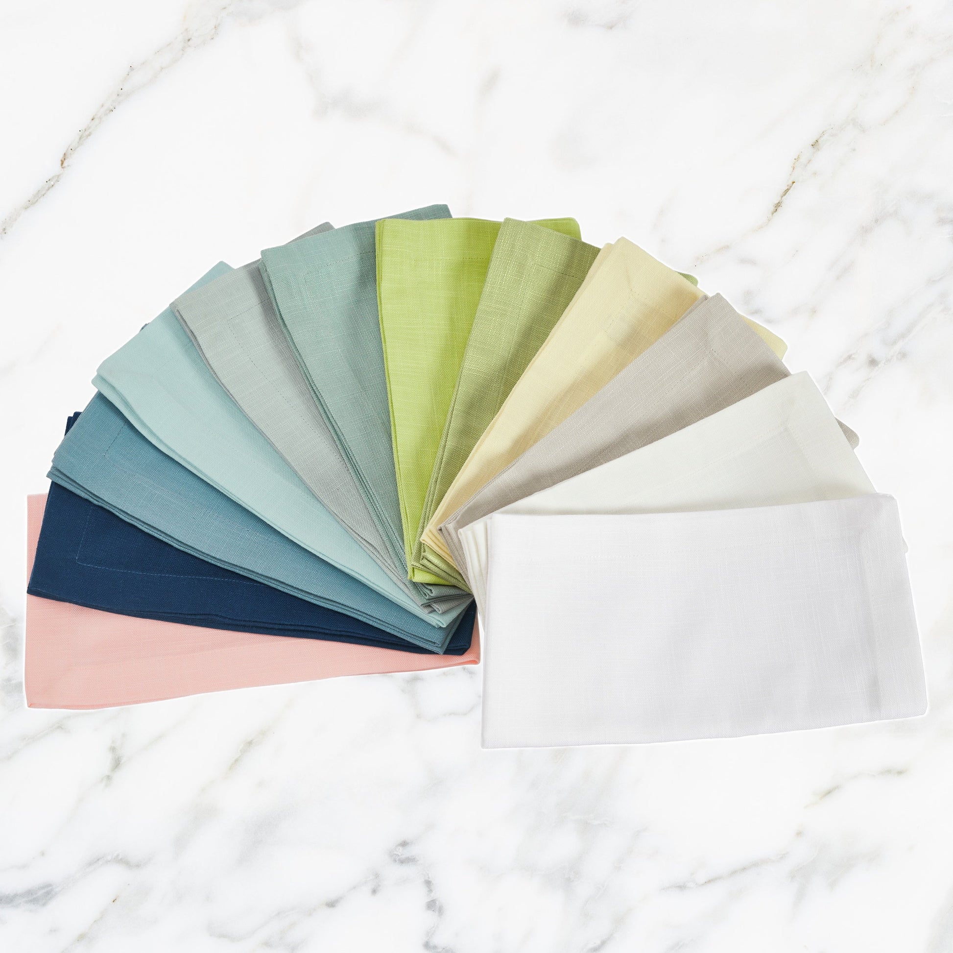 NP-4801-X_1|Assortment of colorful linen-feel cloth dinner napkins, perfect for elegant dining, parties, and everyday use in various shades.