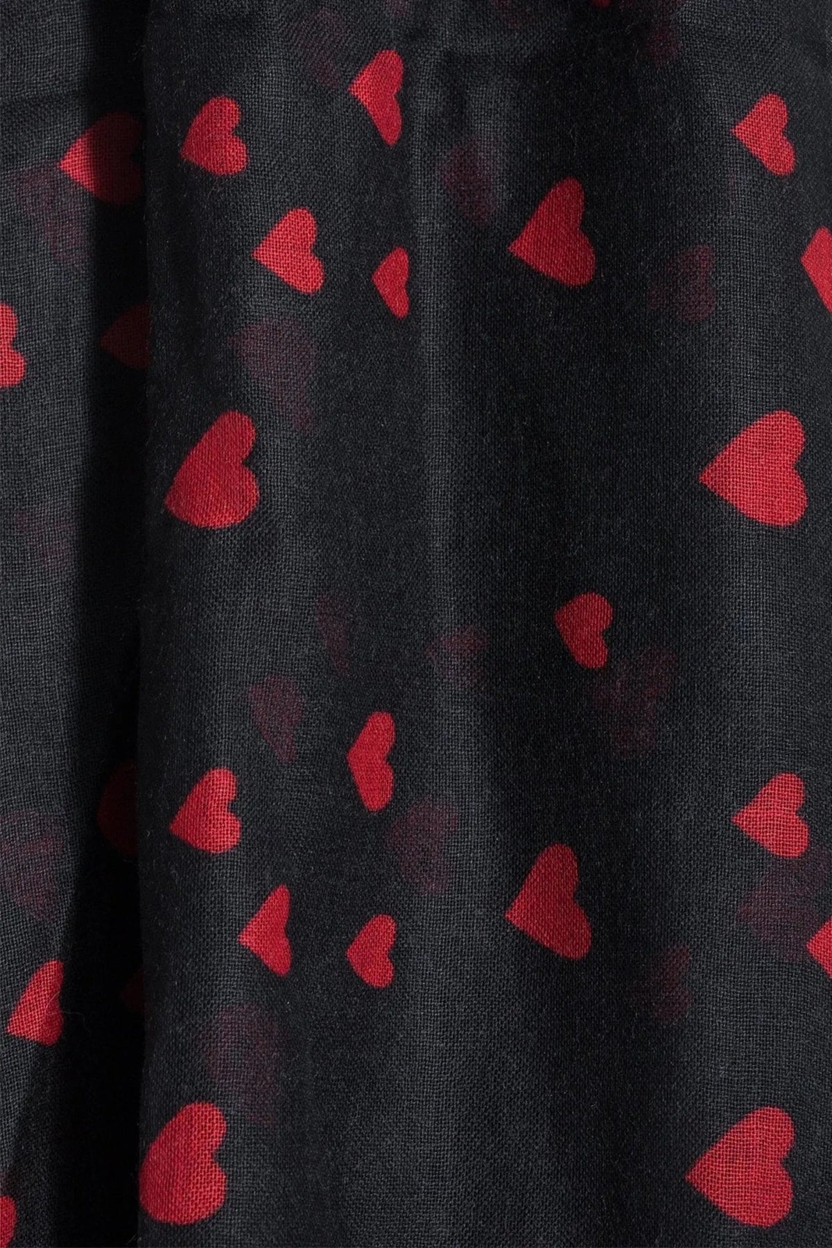 Wool Heart Scarf - Black