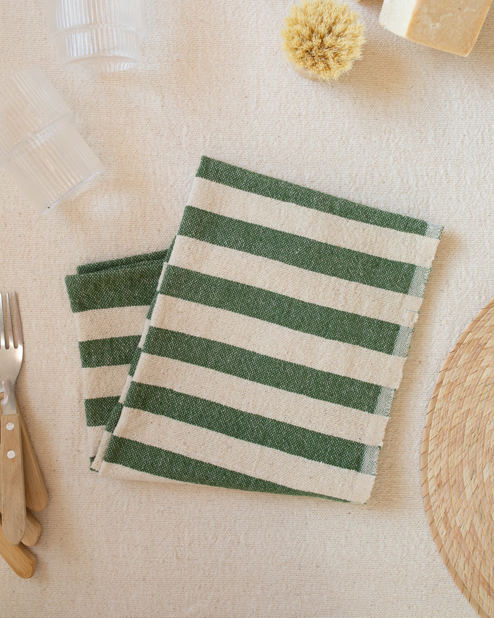 Olive Stripe Towel - Thumbnail 4