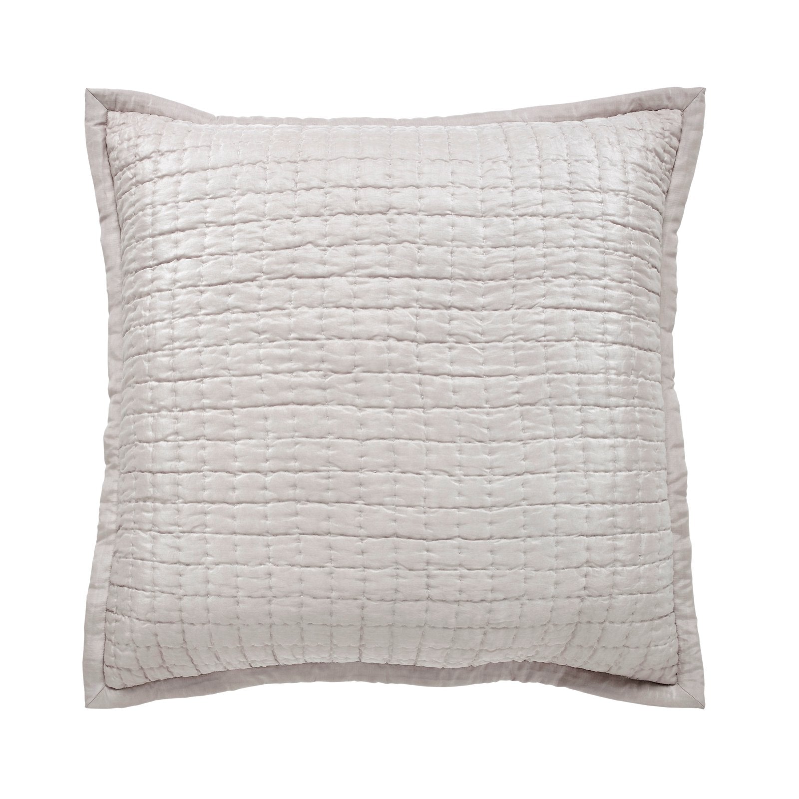 ES-178-2626_1|Light beige square quilted coverlet sham with sheen. Luxurious, textured bedding for a glamorous bedroom decor.