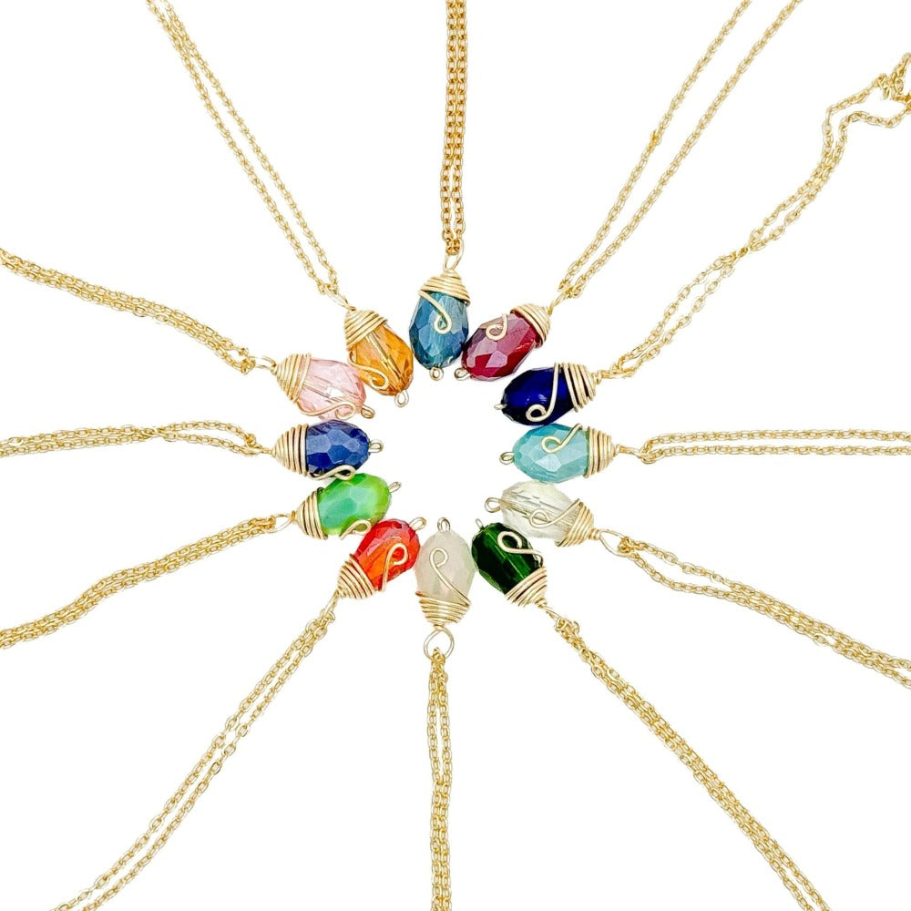 Alegria birthstone necklace gift packaging