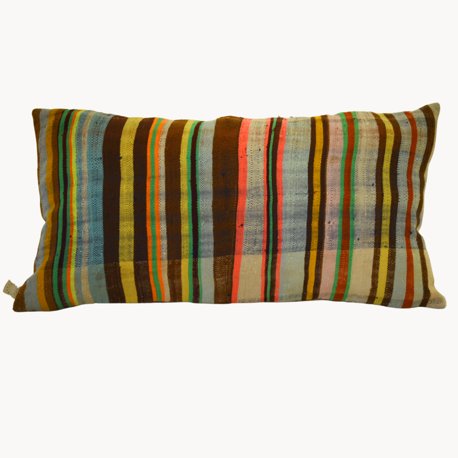 Upcycled Brown Textile Pillow - Apartment F