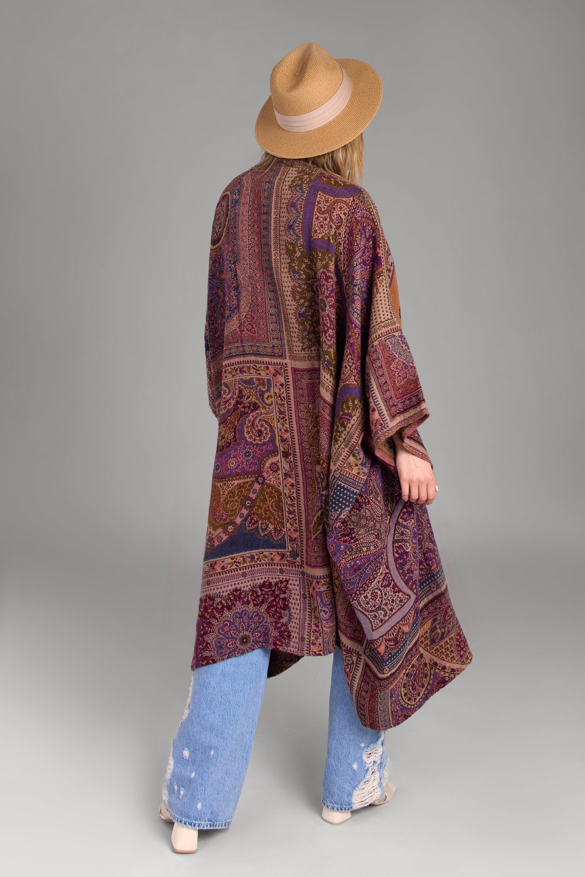 Woven Bohemian Vintage Kimono - Multi