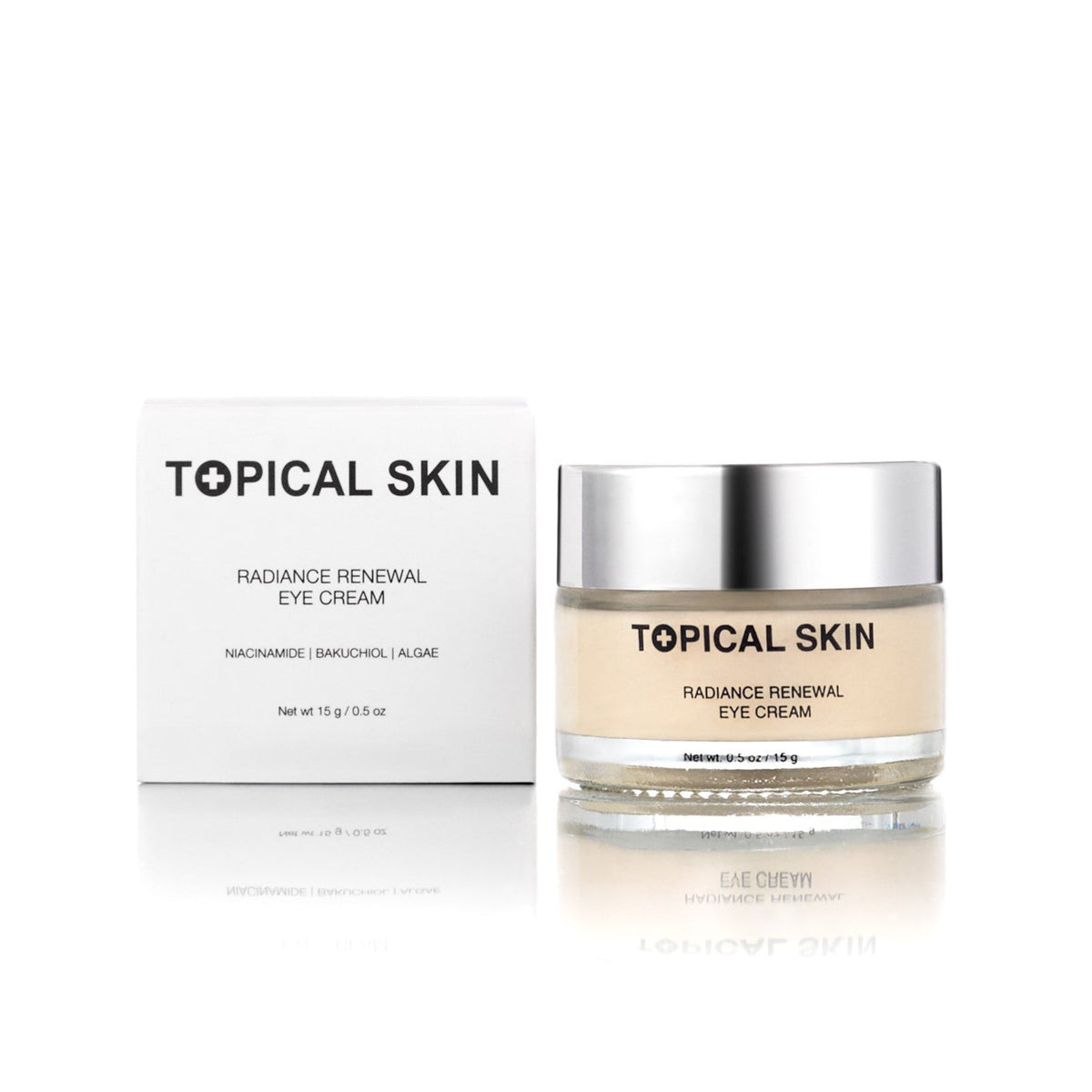 Radiance Renewal Eye Cream + NMF Complex TOPICAL SKIN eye cream beige NMF complex in glass jar