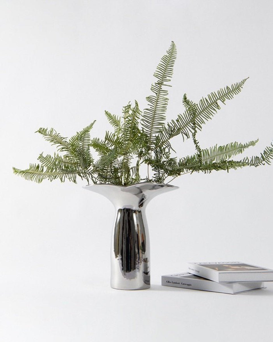 Handmade Modern Silver Bloom Vase, Ceramic Botanica Centrepiece Vase - Vases - Bloom Vase - Large - INSPECIAL HOME