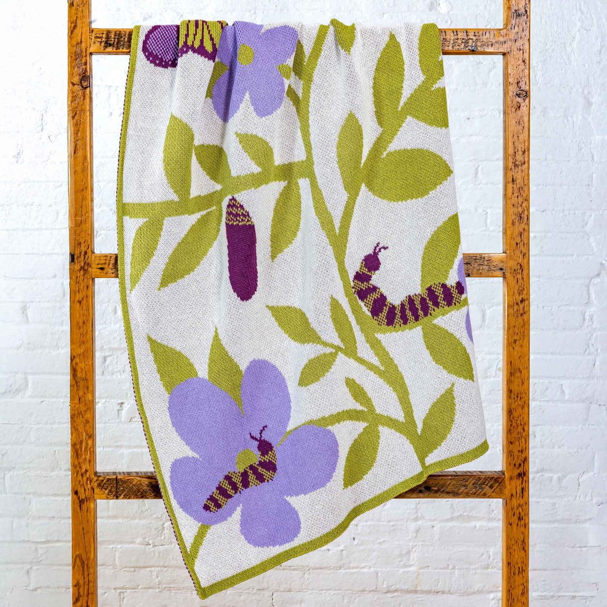 in2green Eco Baby Throws Baby Butterfly - Cotton Sustainable Knit Floral Blanket 601570195020 BB02BU1