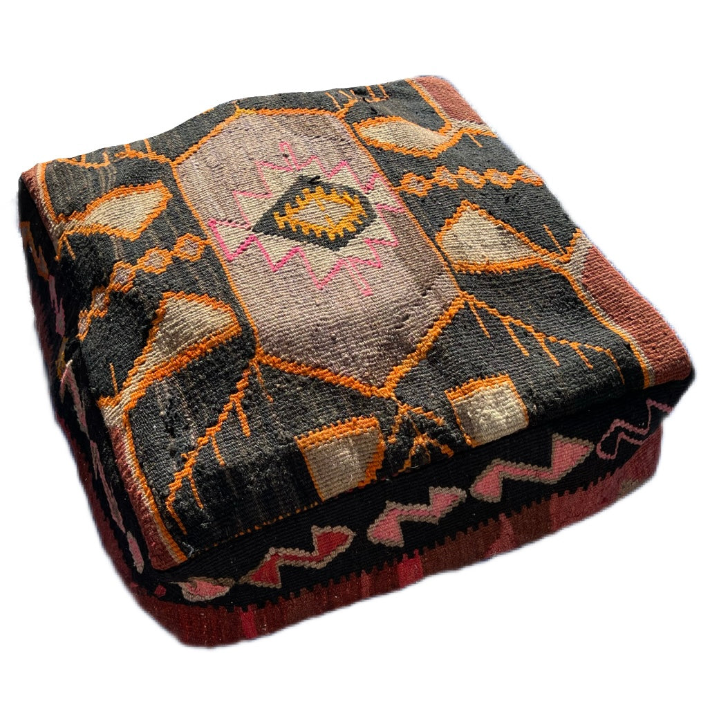 Loom Imports handmade one of a kind kilim floor pillow pouf