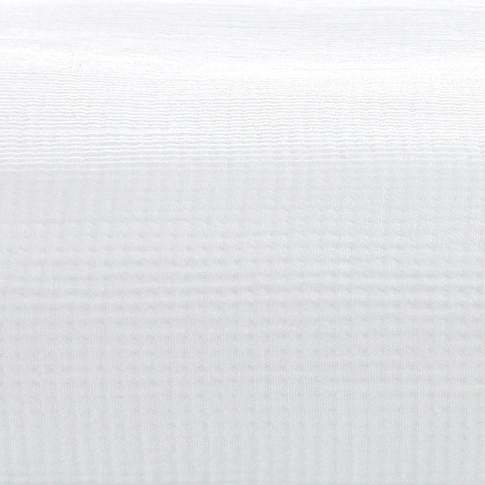 SWT-858-7.8_1|Crisp white semi-sheer fabric featuring subtle horizontal woven stripes, offering an airy and elegant window dressing.