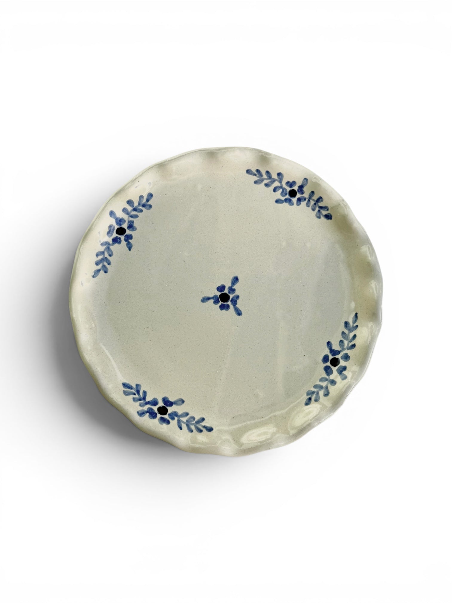 Hand-painted Margot Dessert Plate, Blue