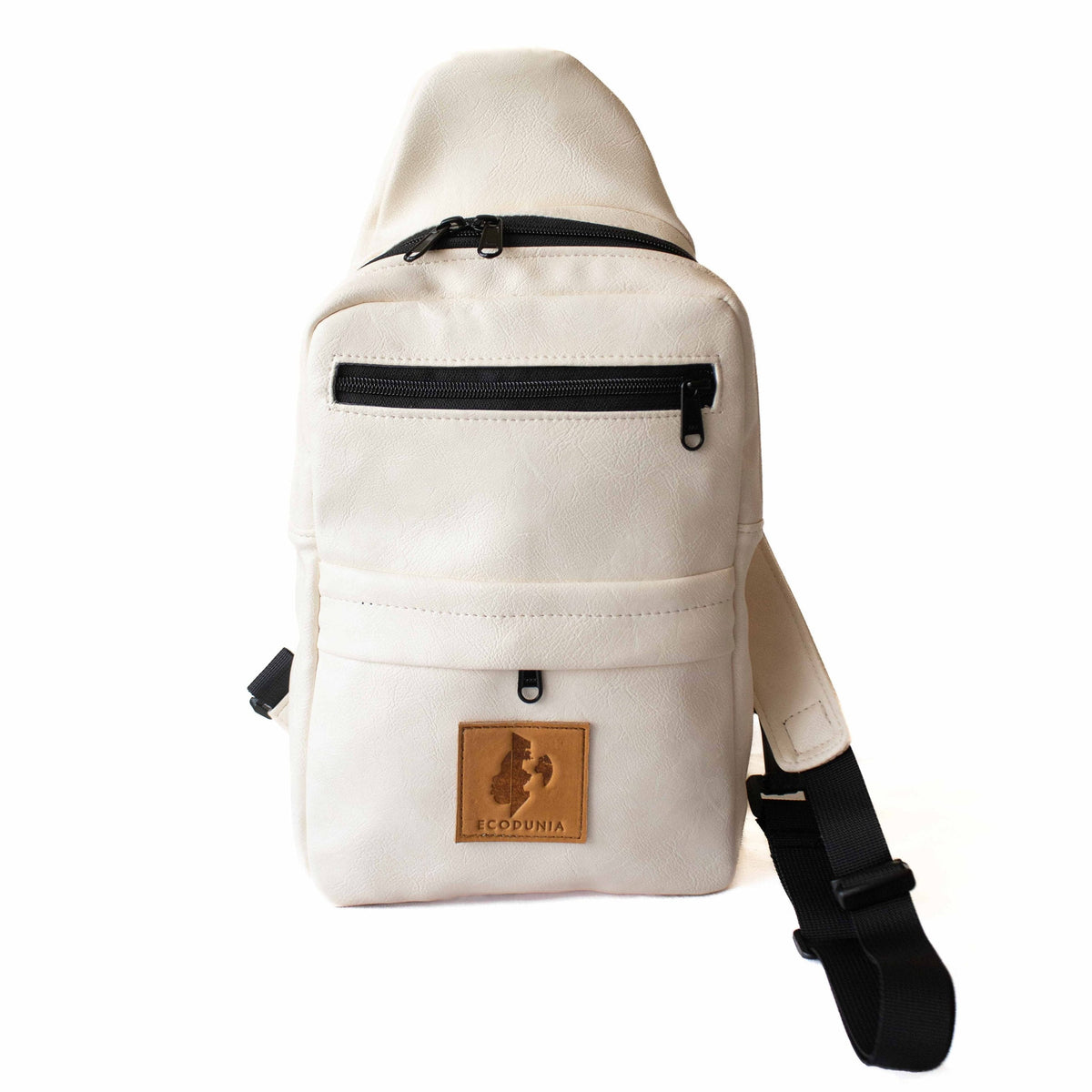 Umoja cream vegan leather men crossbody sling bag #color_cream