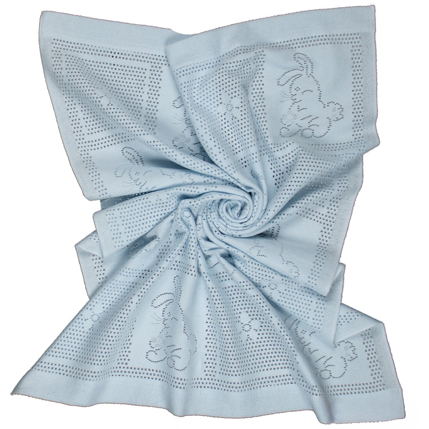 Southampton Home Lace Weave Bunny Baby Blanket ~ Blue ~-Gifts-[bar code]-Prince of Scots