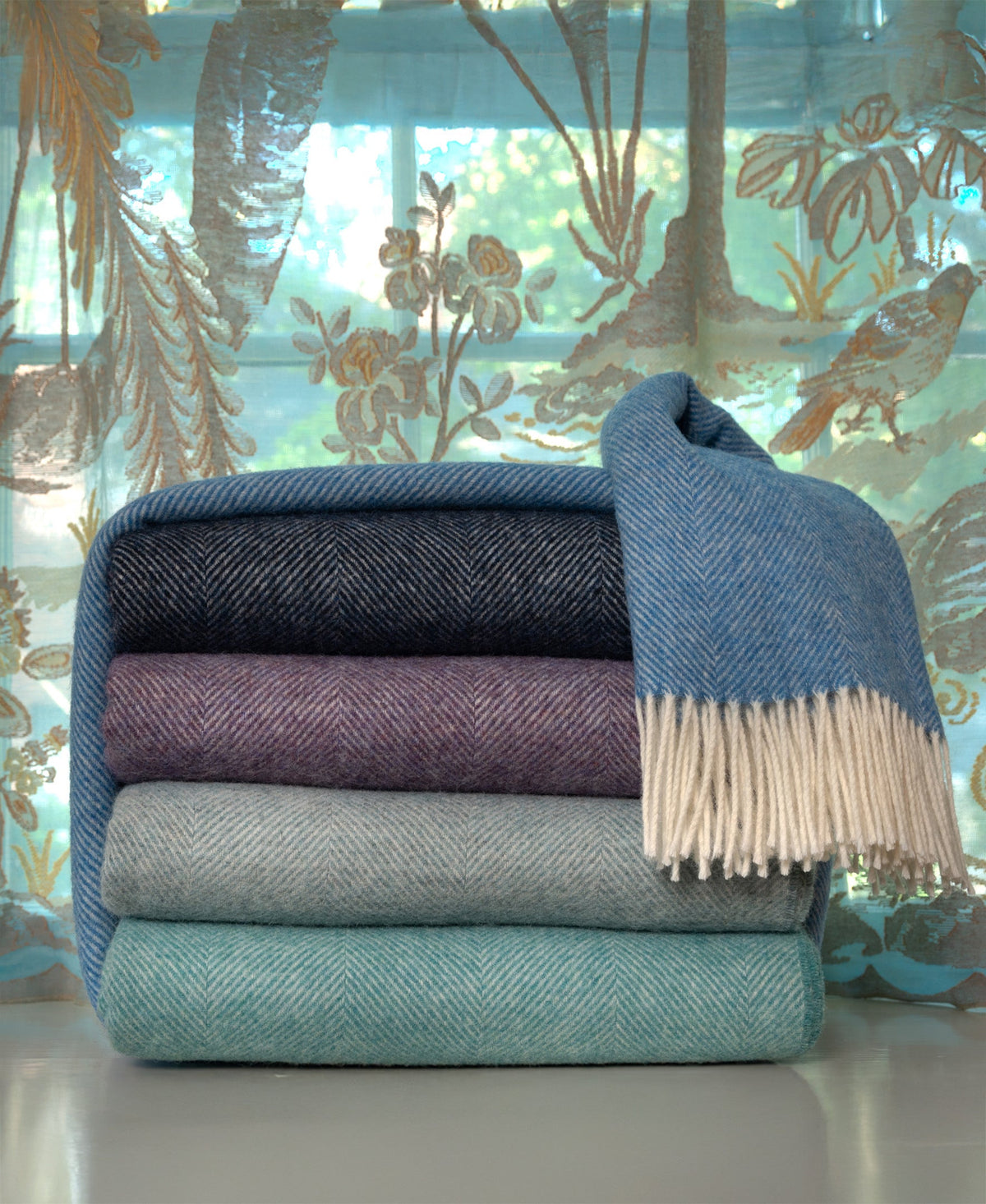 Southampton Home Shetland Lambswool Herringbone Throw – Lavender | Woven in England-Throws and Blankets-[bar code]-Prince of Scots