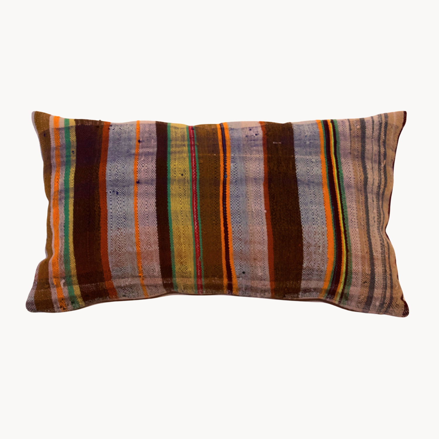 Upcycled Brown Textile Pillow - Apartment F