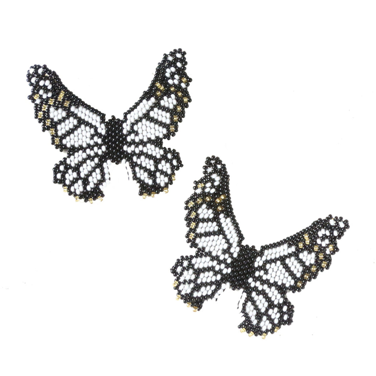 White Butterfly Seed Bead Embera Earrings