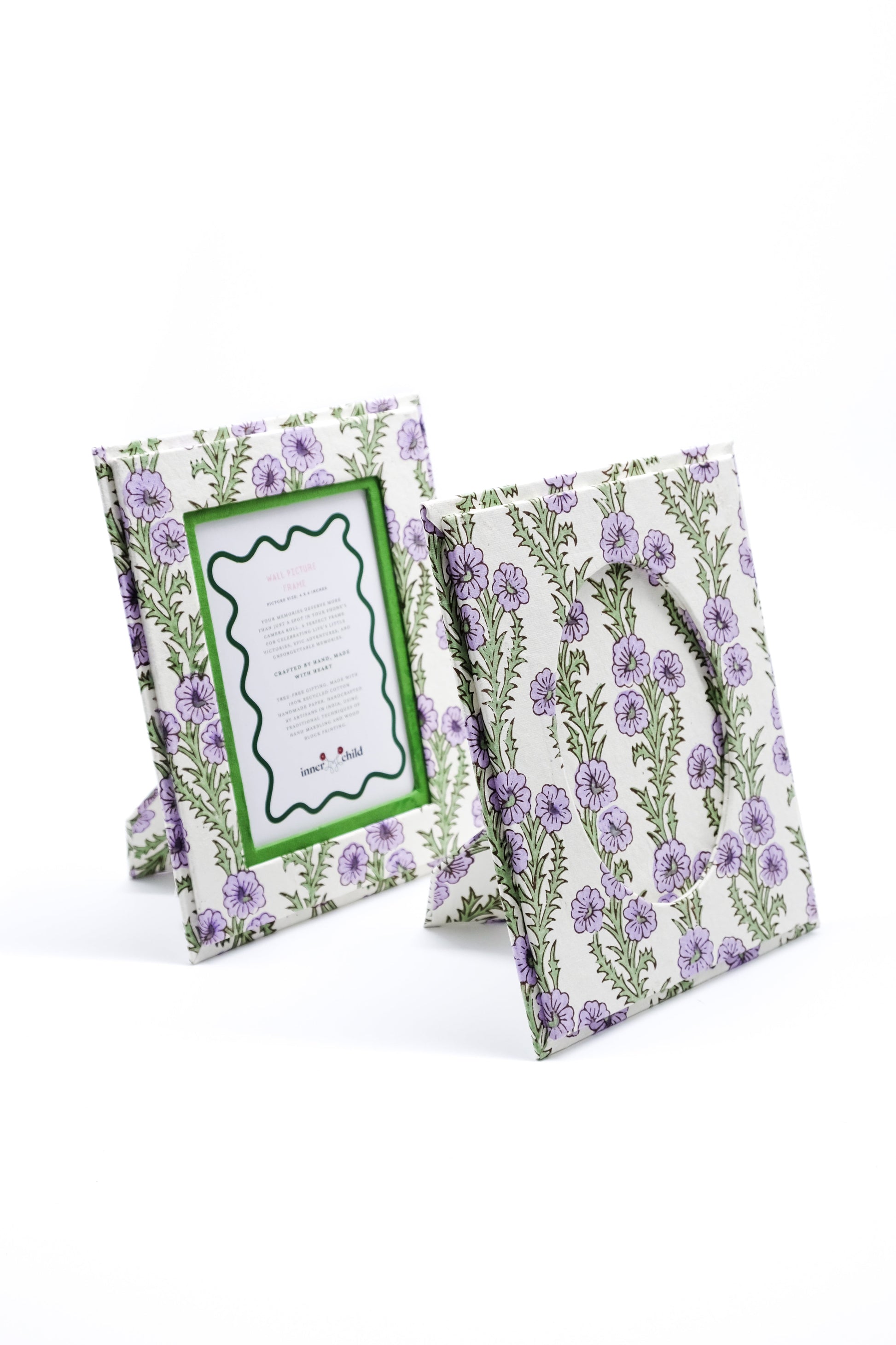 Purple forget-me-not floral 4x6 picture frames by Inner Child