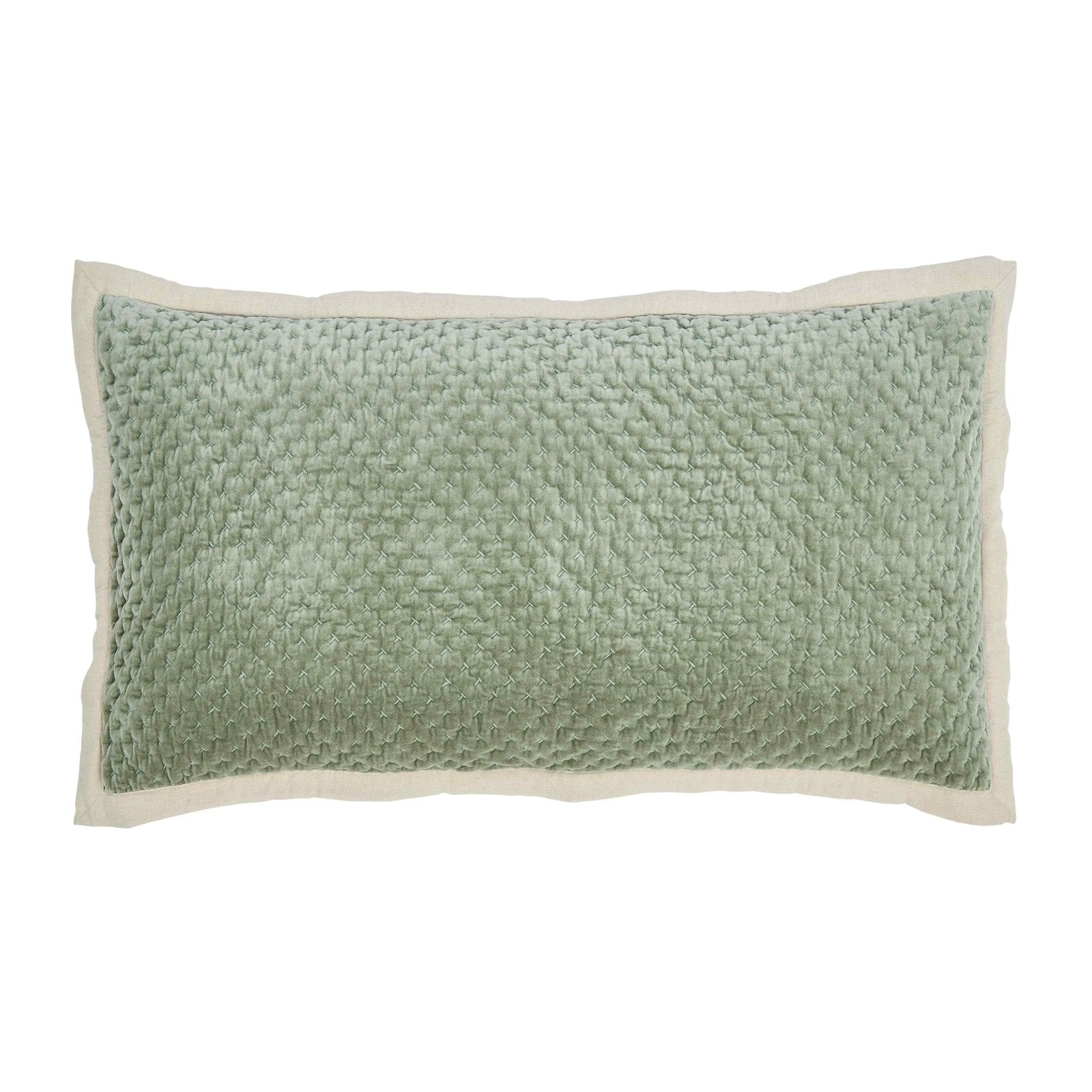 KS-328-2036_1|Soft green velvet quilt with a distinct textured pattern, adding cozy elegance and a fresh pop of color to any room.