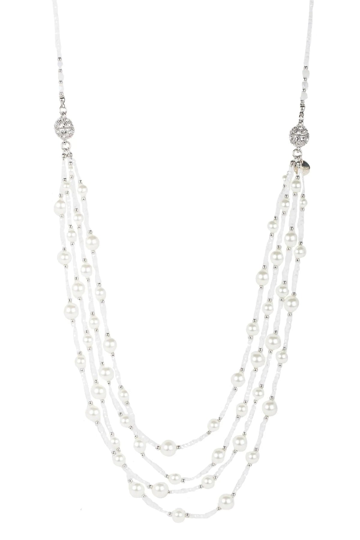 Convertible Layer Pearl Necklace White