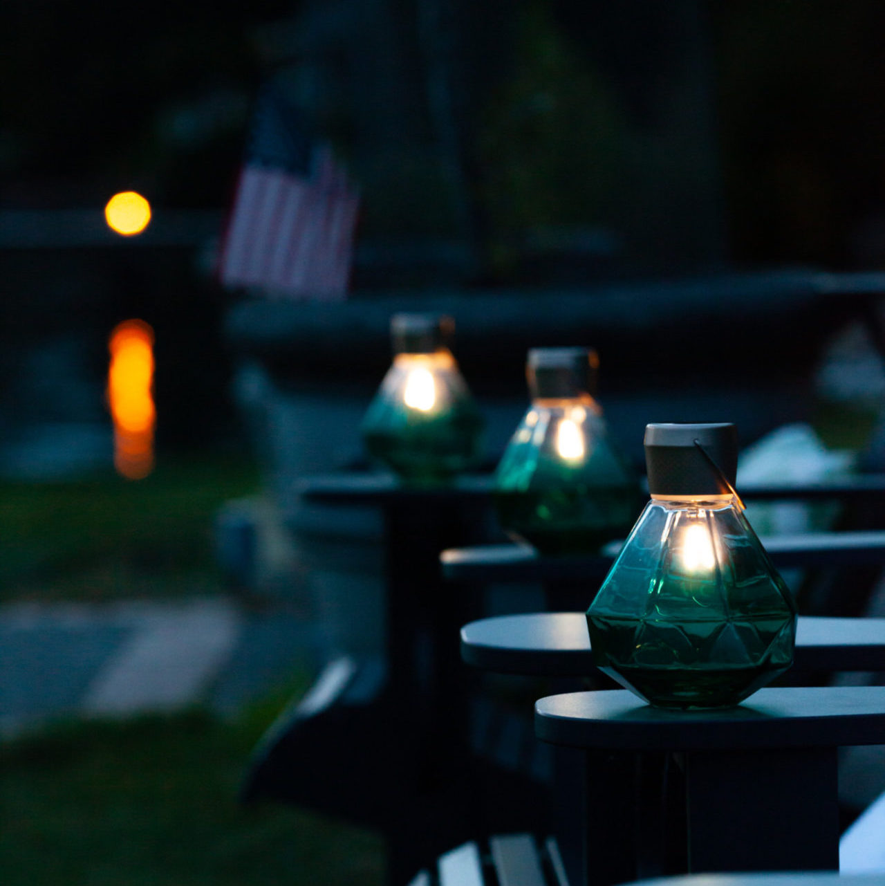 Gem Light Solar Lanterns at night