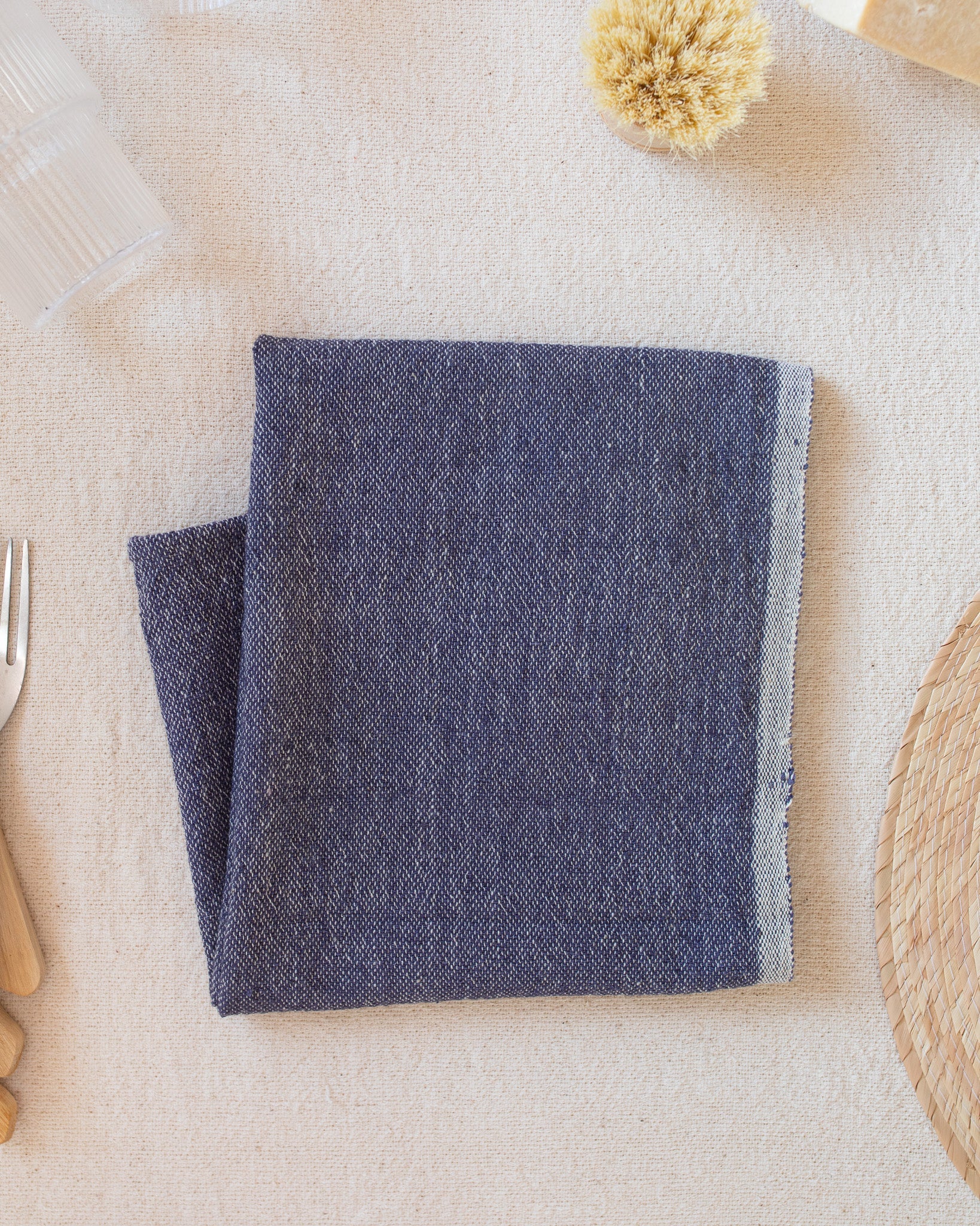 Indigo Stripe Hand Towel - Thumbnail 3