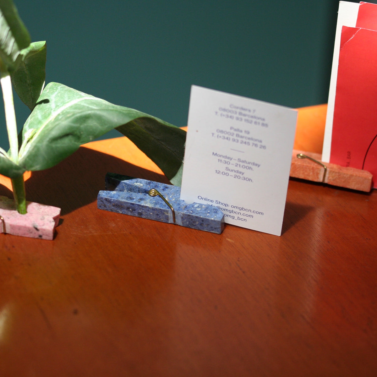 Handcrafted Dumortierite blue stone clip adding a touch of quiet luxury to a modern space.