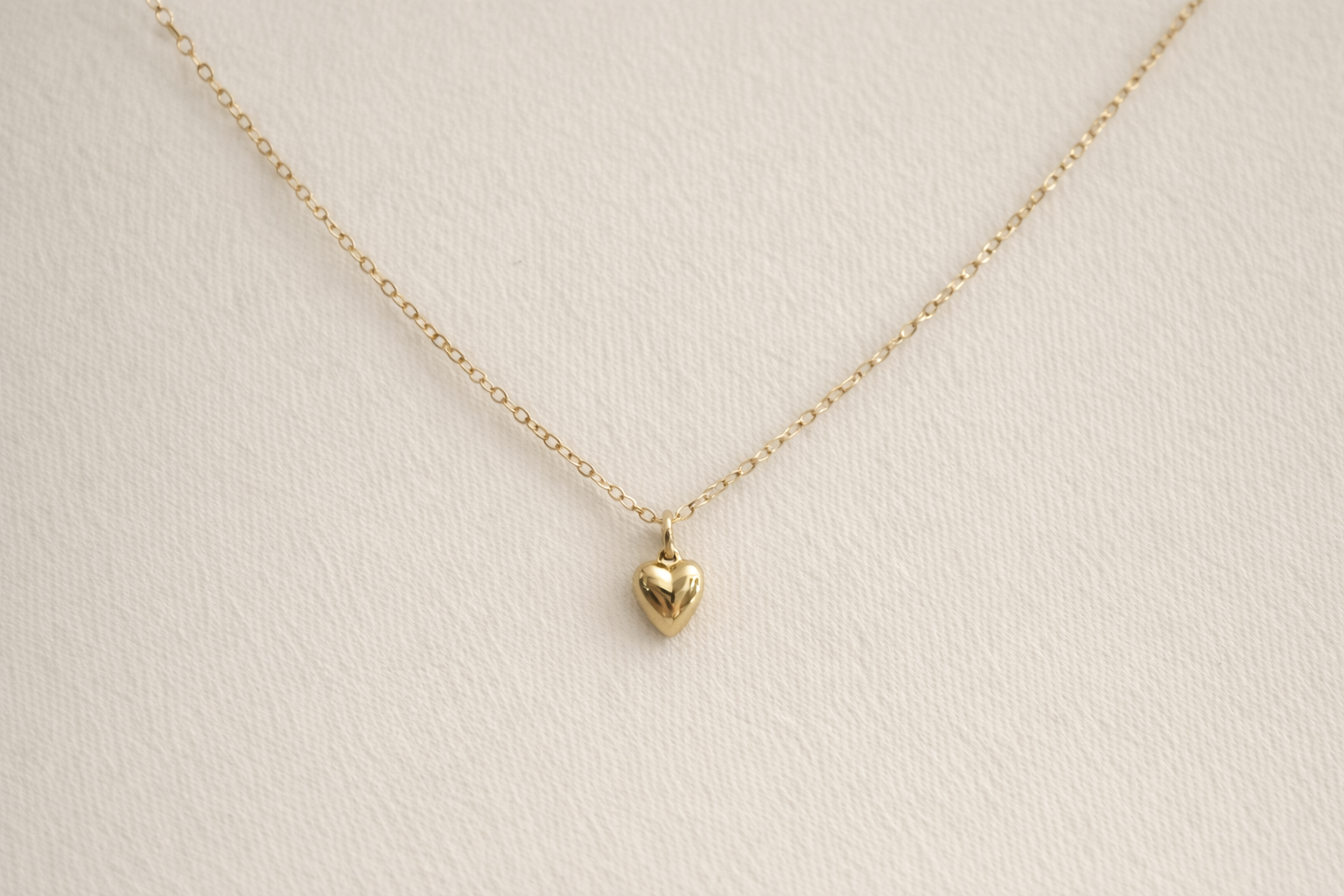 Lou Puff Heart Necklace | Gold Fill