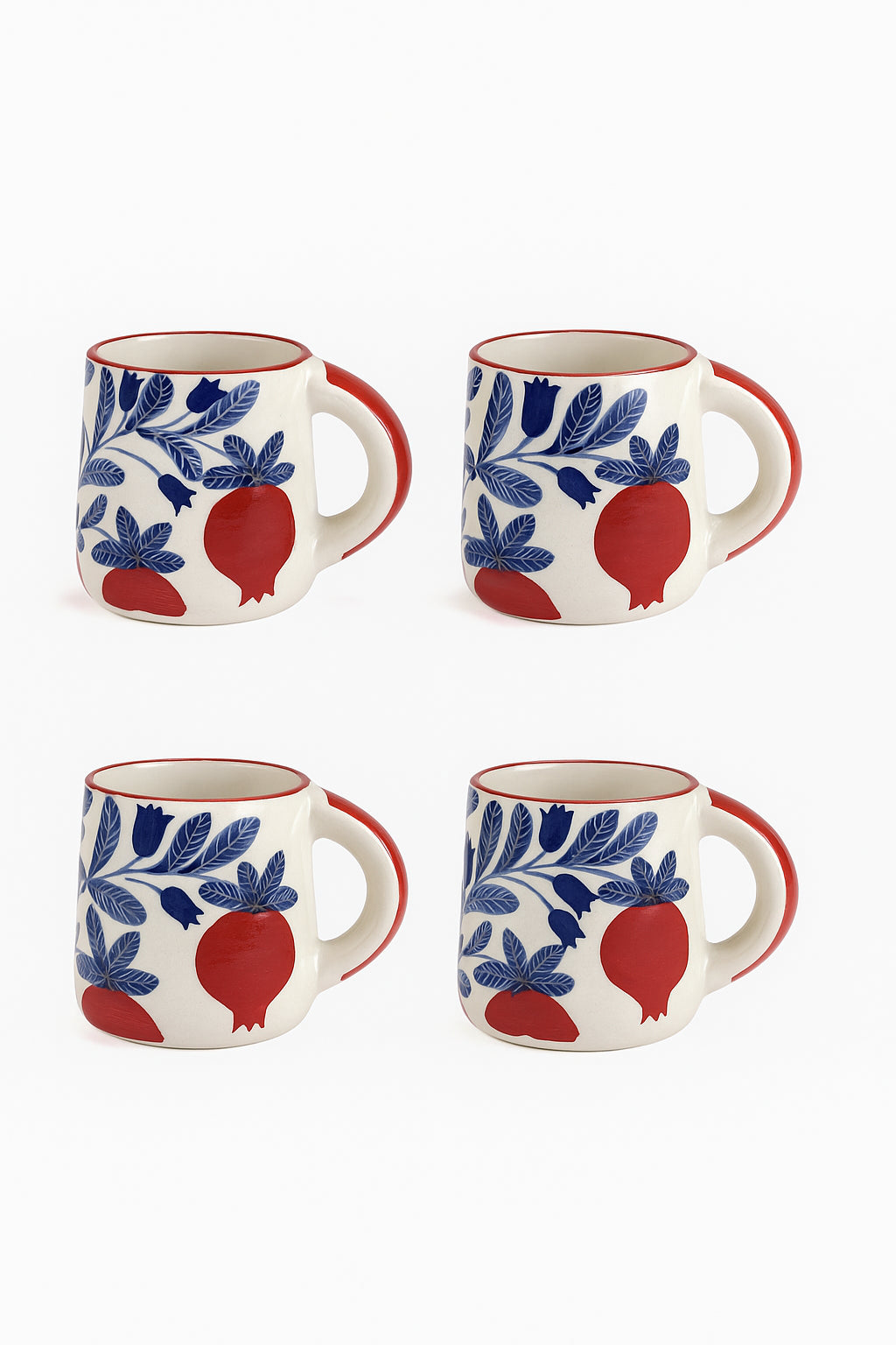 Anaar Coffee Mug- Red ,  3.5 X 3 Inches ( Set of 4 )