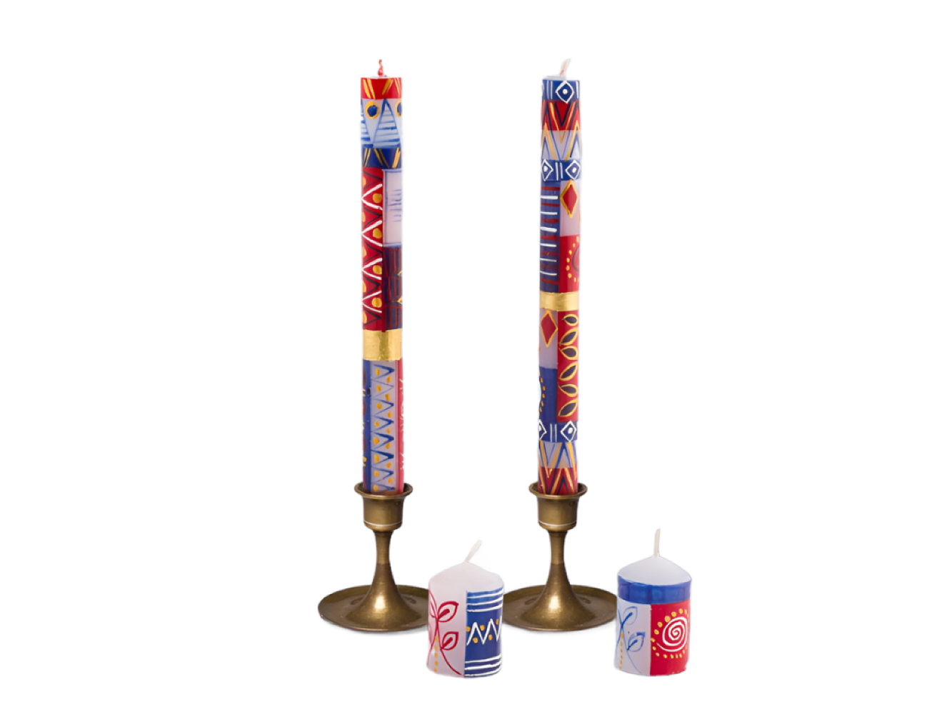 Red, White & Blue Painted Candles