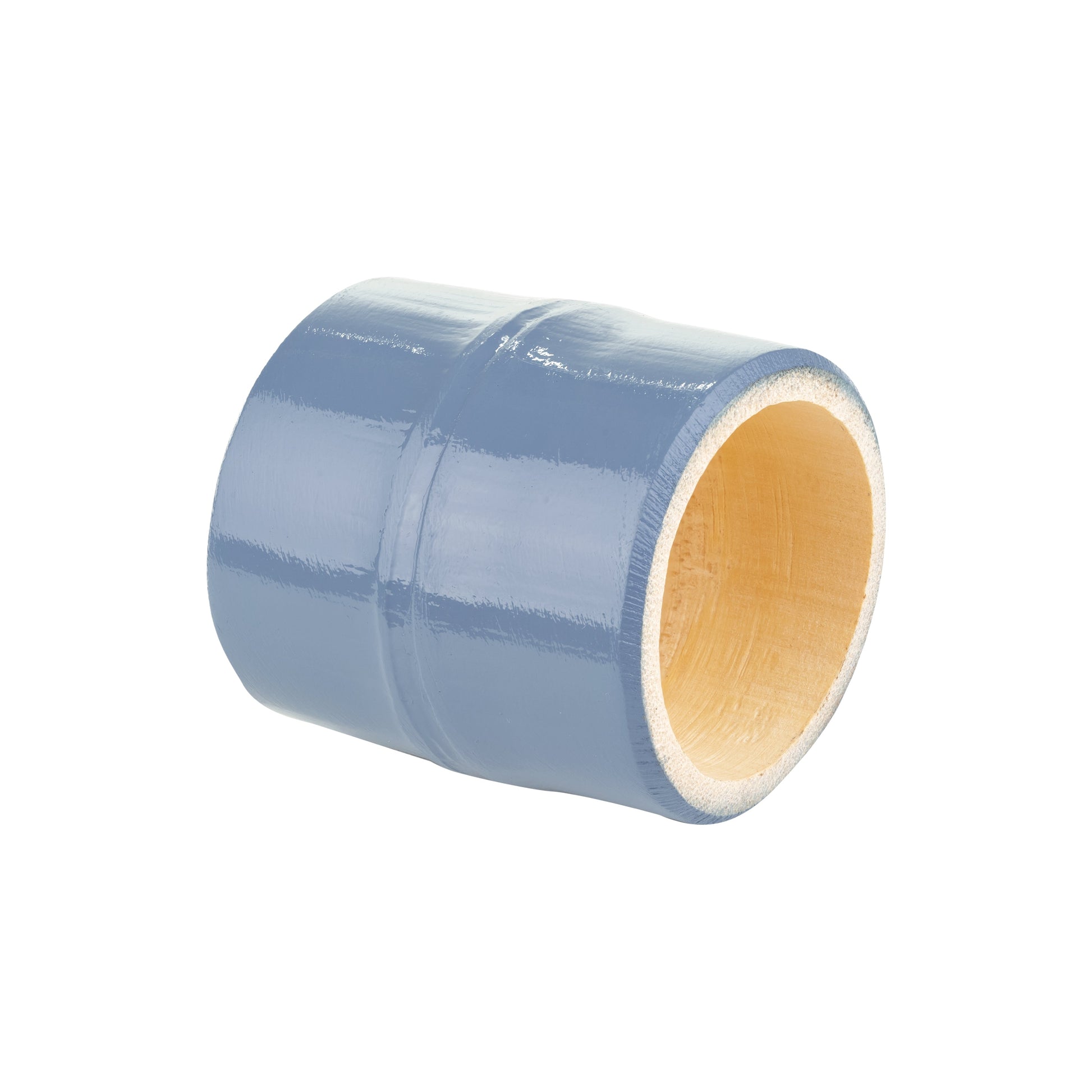 Natural bamboo napkin ring in blue by Talah Home — simple elegant Brazilian table accessory