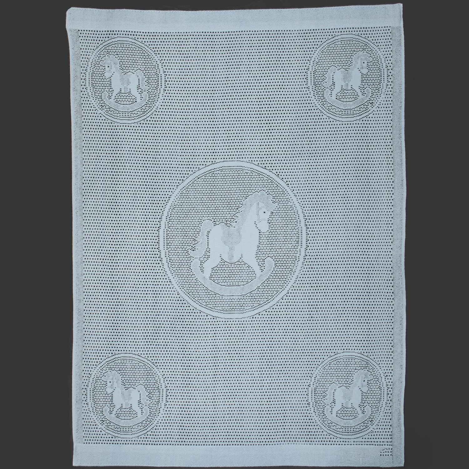 Southampton Home Lace Weave Rocking Horse Baby Blanket ~ Blue ~-Gifts-[bar code]-Prince of Scots