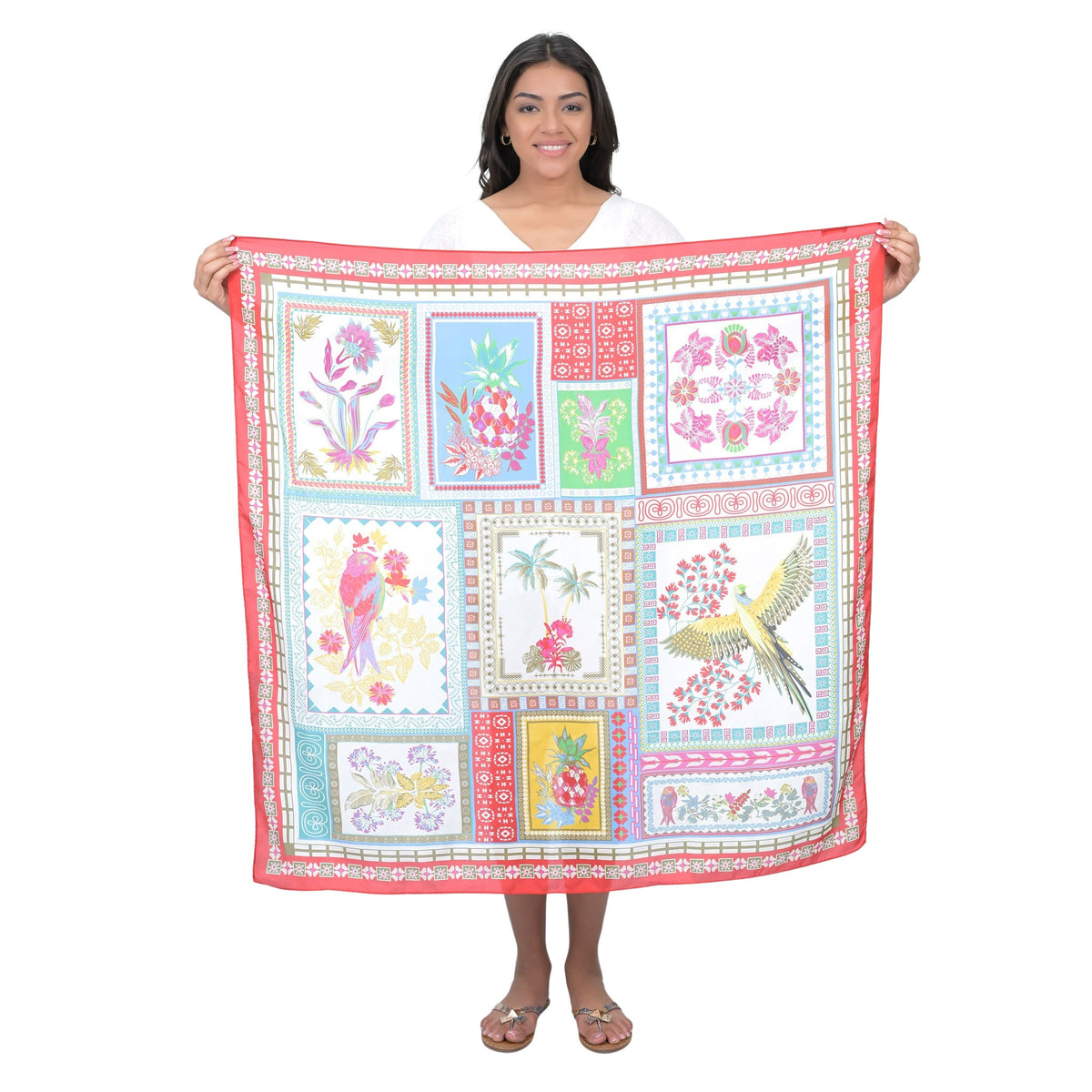 Pine Flamingo Scarf - Red
