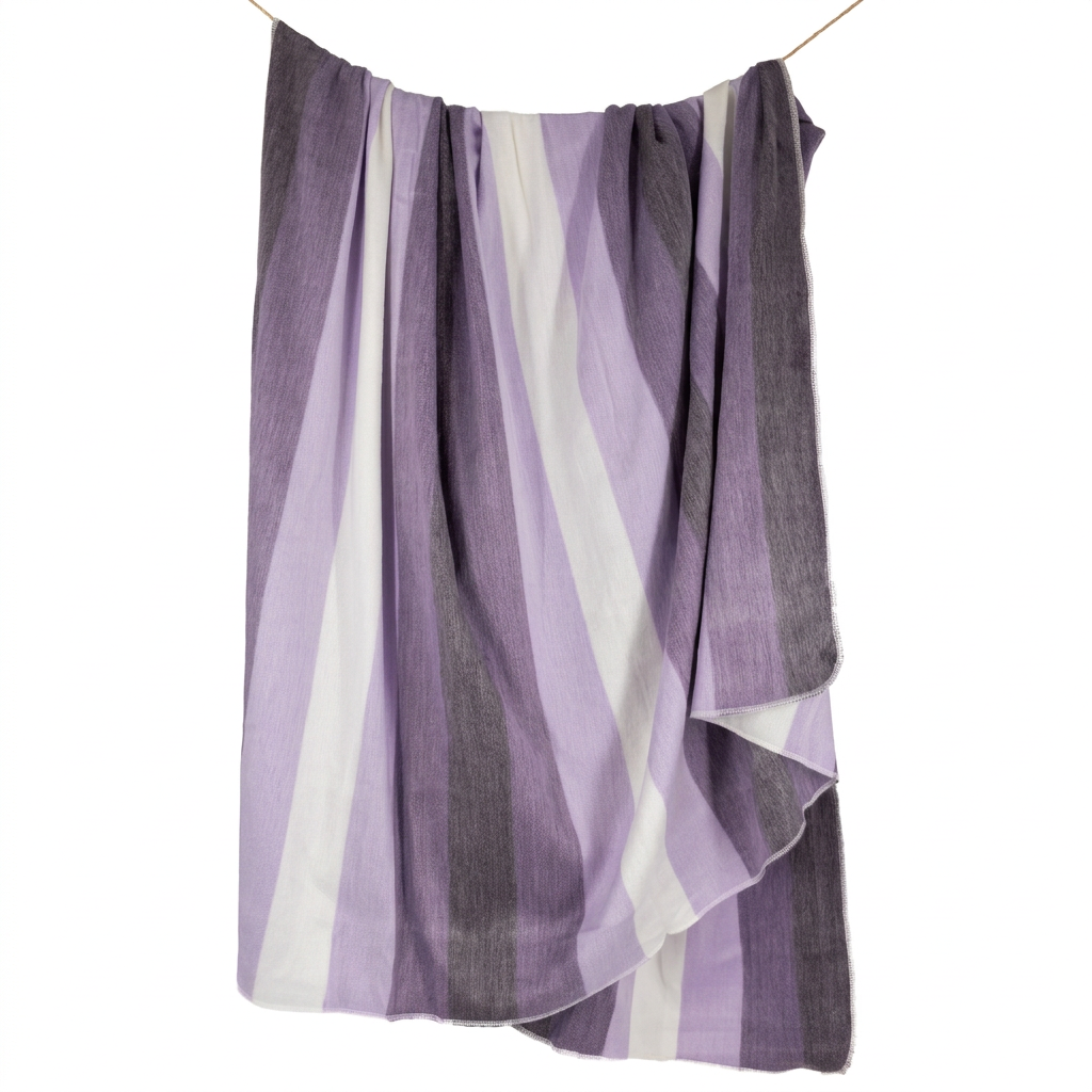 Purple, Lavender & Cream handwoven alpaca throw blanket, Nawi Collection, made in Ecuador