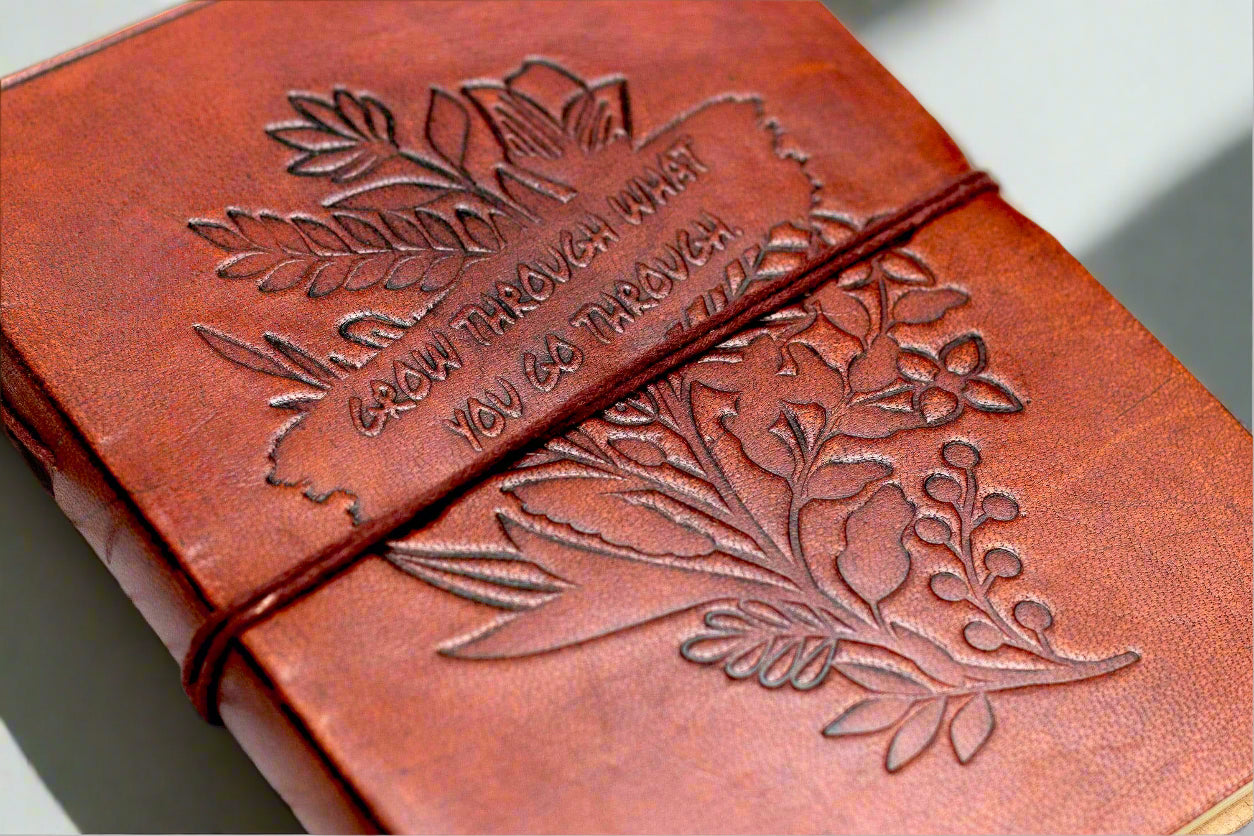 Personalized leather journal with meaningful quote – eco-conscious gift for writers, creatives, and thinkers